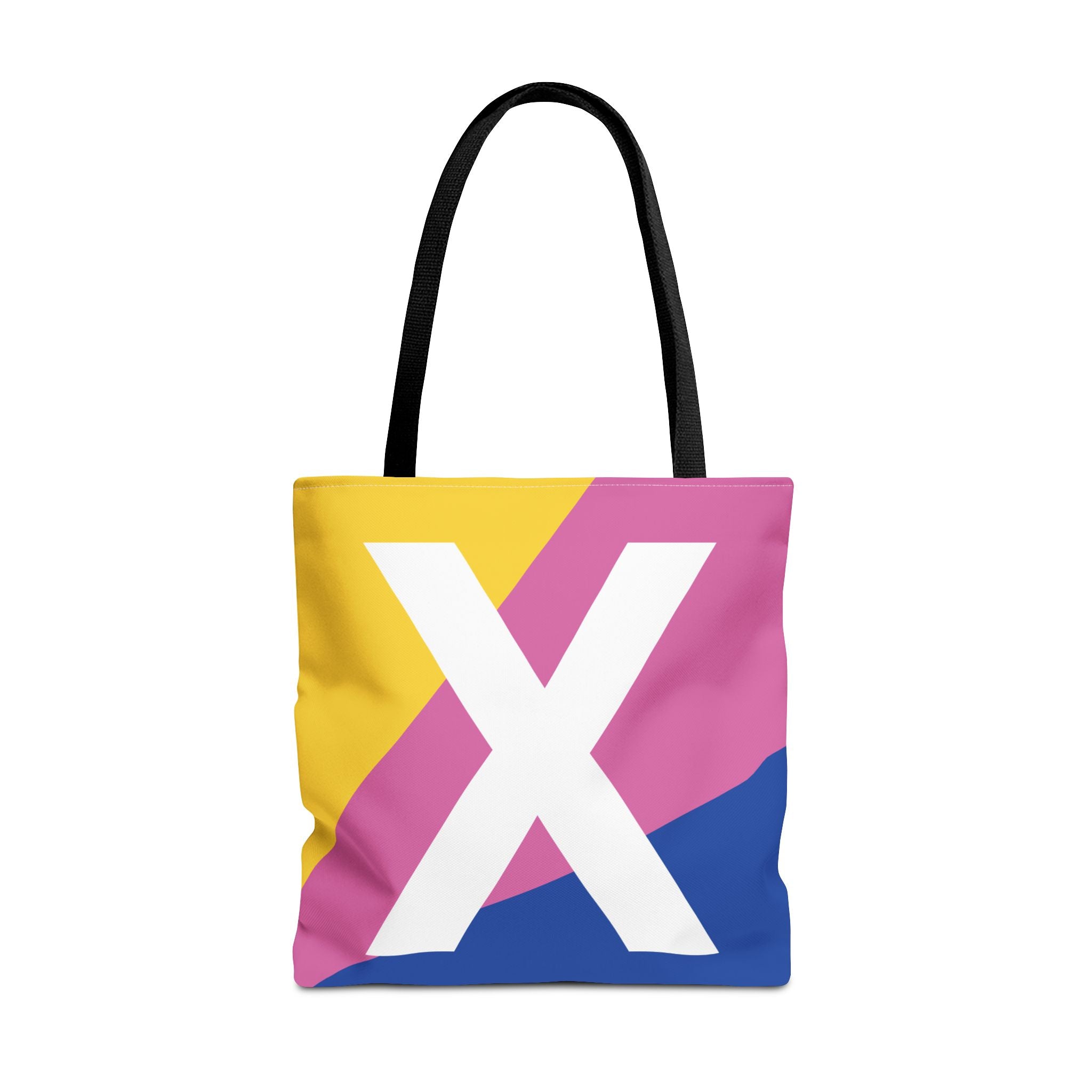 Monogram 'X' Colorblock Tote Bag — Personalized Initial X Shoulder Tote