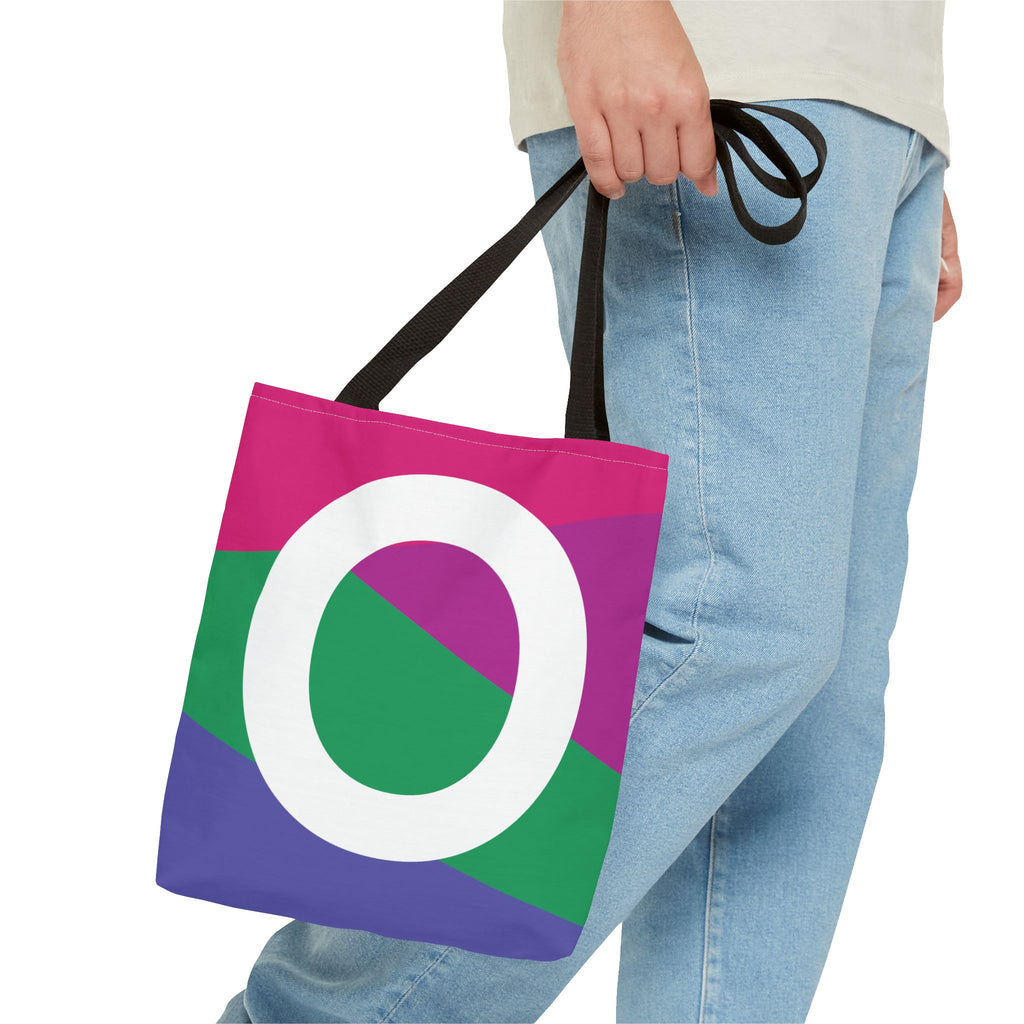 Monogram 'O' Colorblock Tote Bag — Personalized Initial O Shoulder Tote