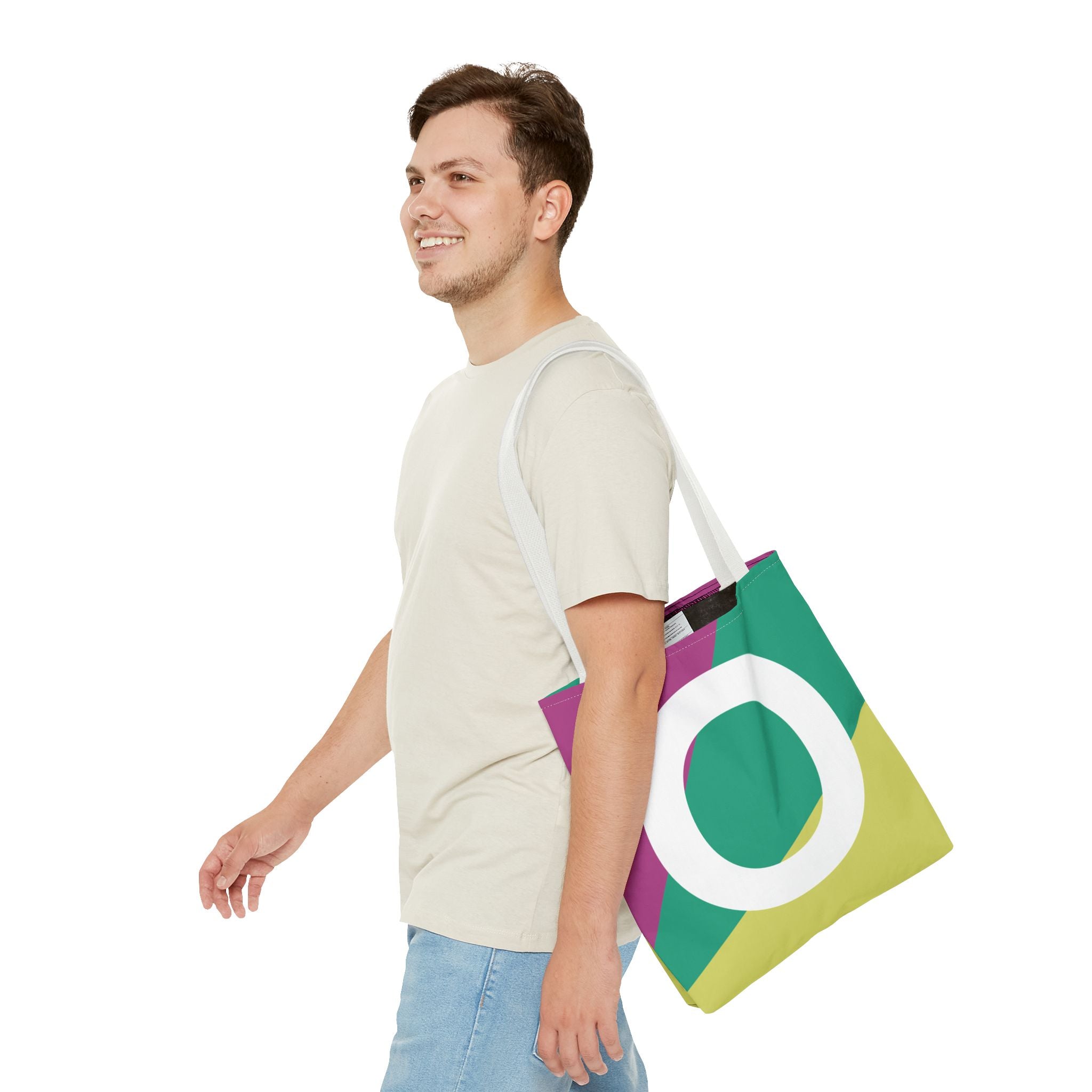 Monogram 'O' Colorblock Tote Bag — Personalized Initial O Shoulder Tote