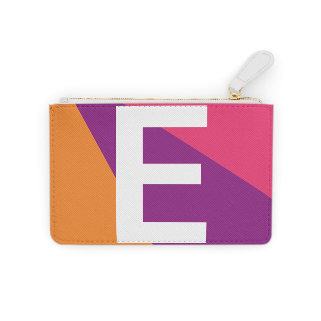 Initial E Mini Clutch — Colorblock Monogram Wristlet Wallet