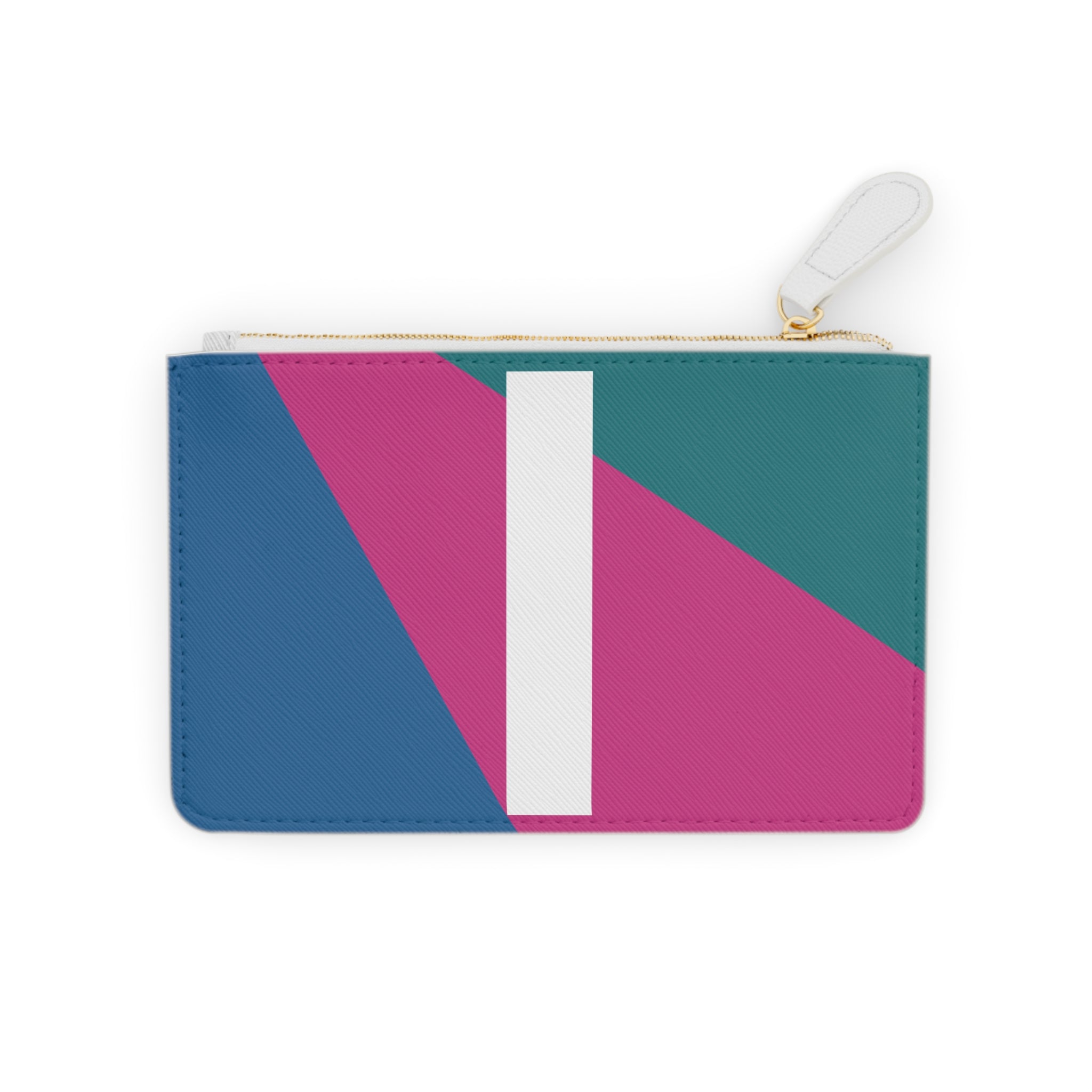 Initial I Mini Clutch — Colorblock Monogram Wristlet Wallet
