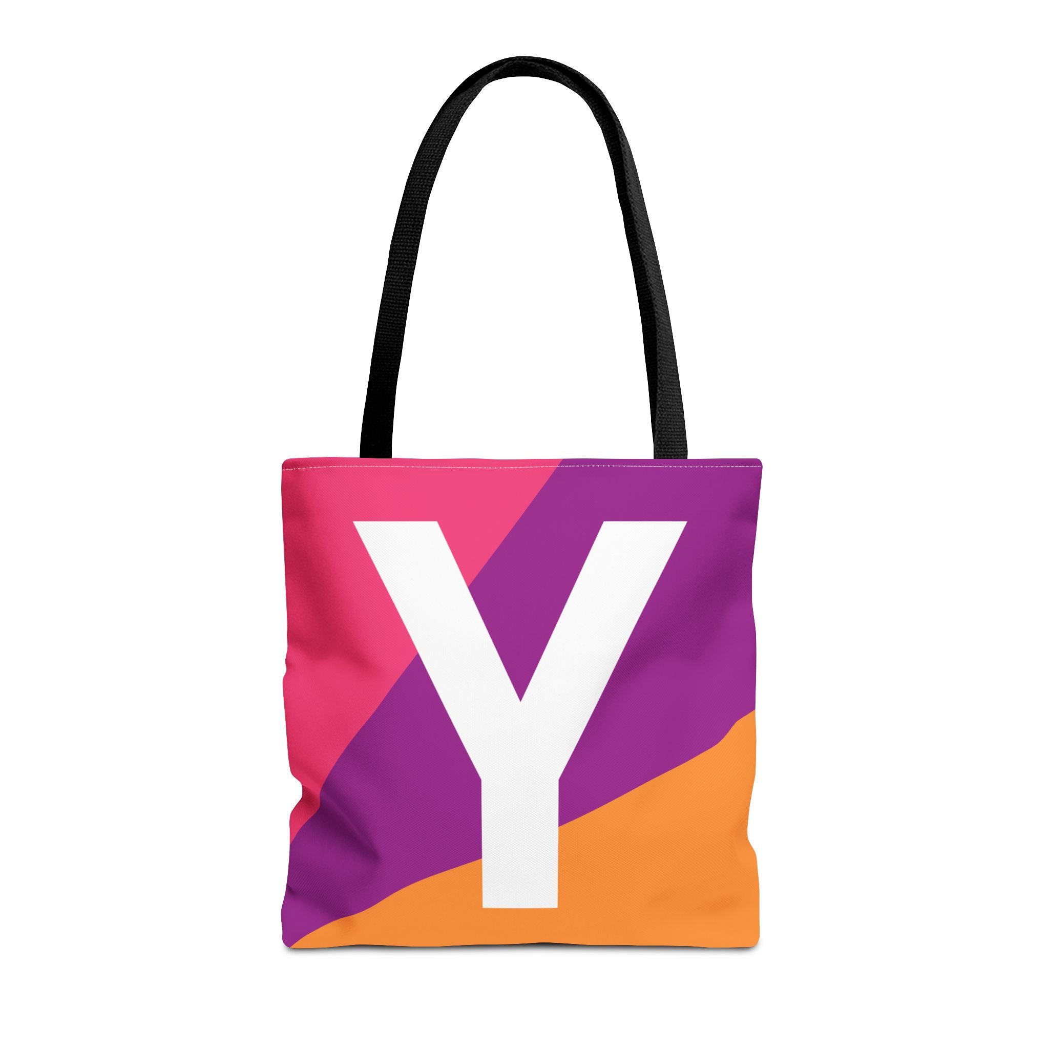 Monogram 'Y' Colorblock Tote Bag — Personalized Initial Y Shoulder Tote