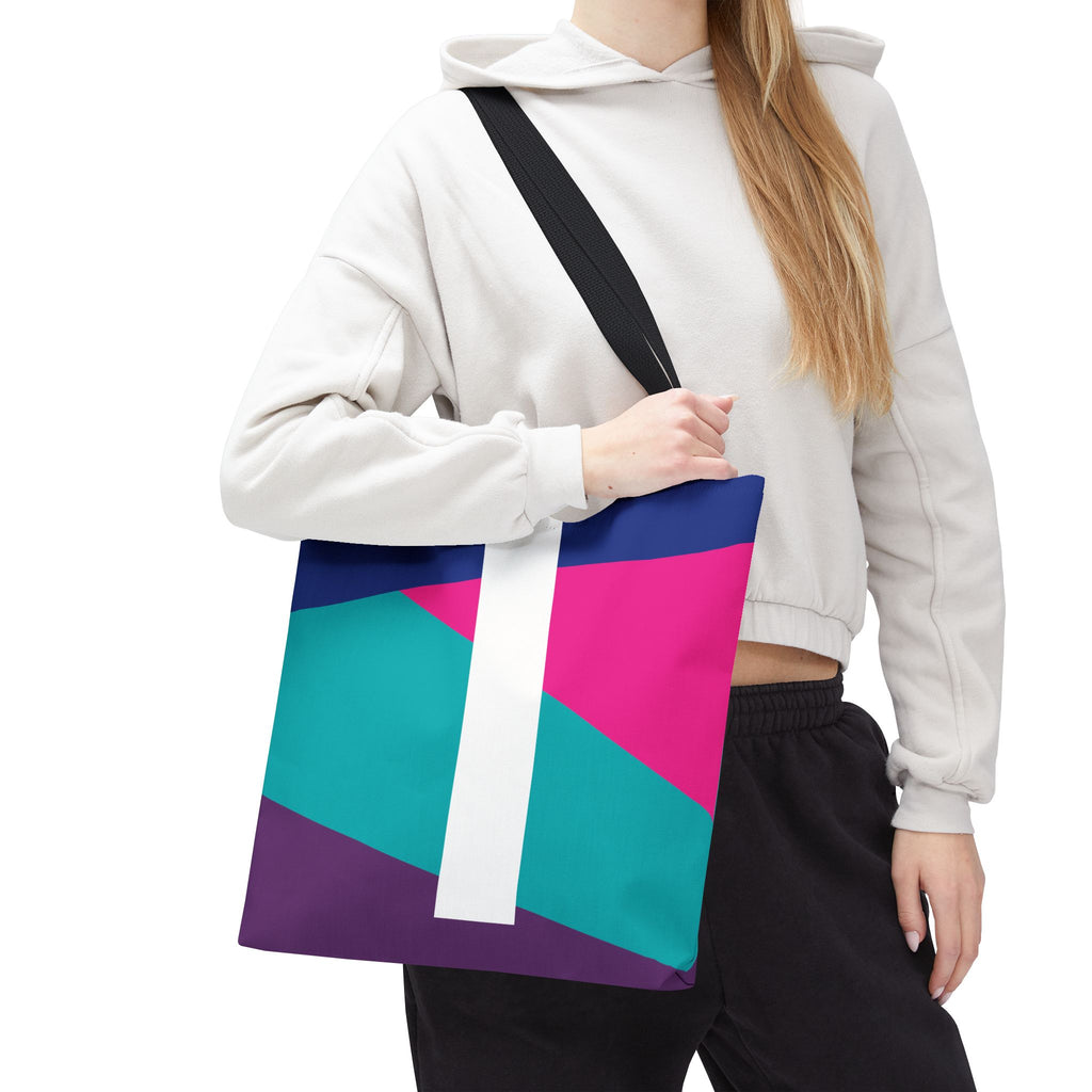Monogram 'I' Colorblock Tote Bag — Personalized Initial I Shoulder Tote