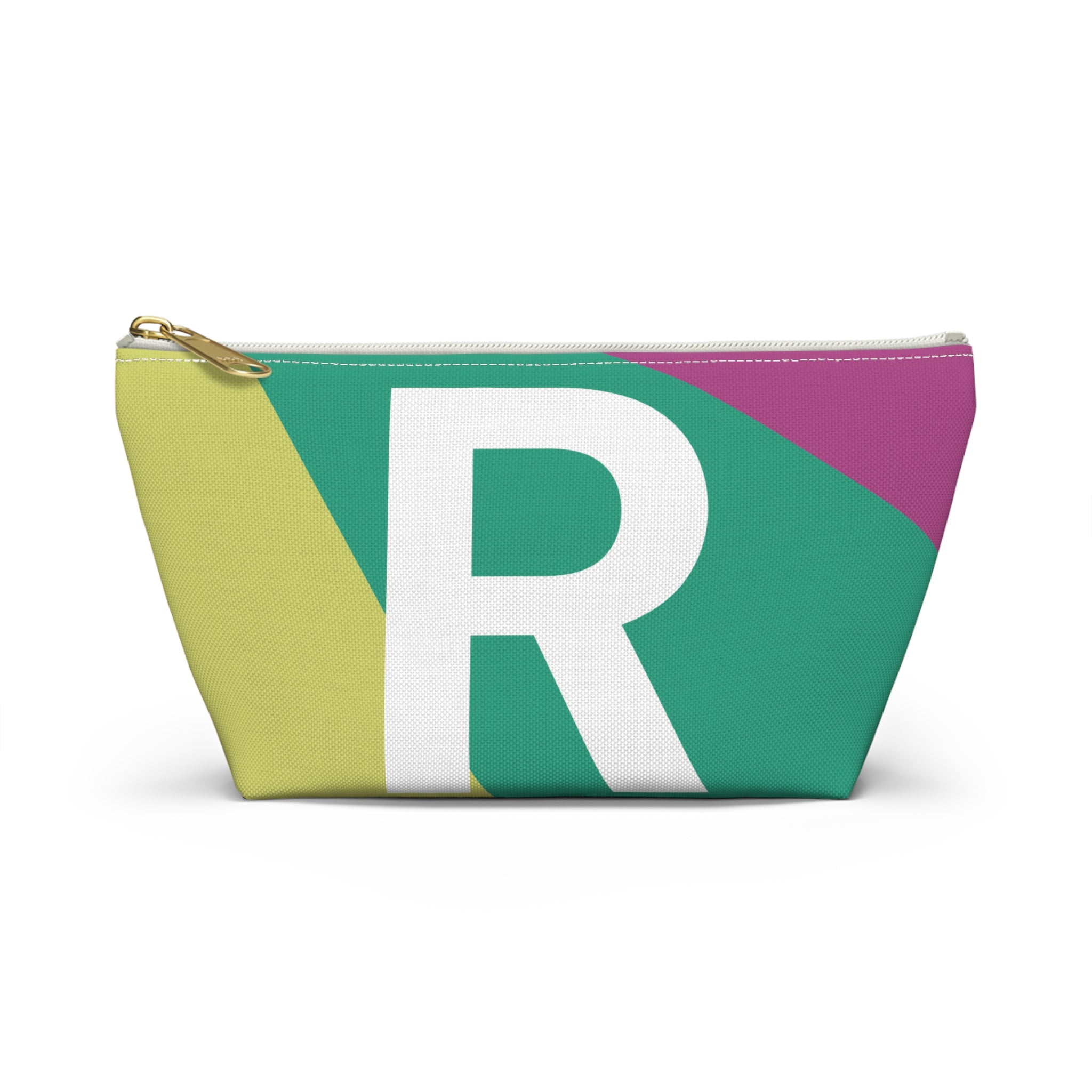 Initials Colorblock Accessory Pouch — Monogram R T-Bottom Cosmetic Bag