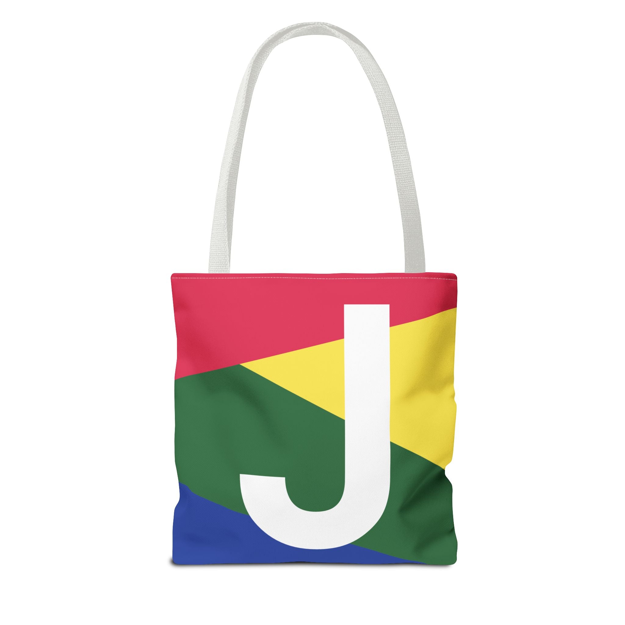 Monogram 'J' Colorblock Tote Bag — Personalized Initial J Shoulder Tote