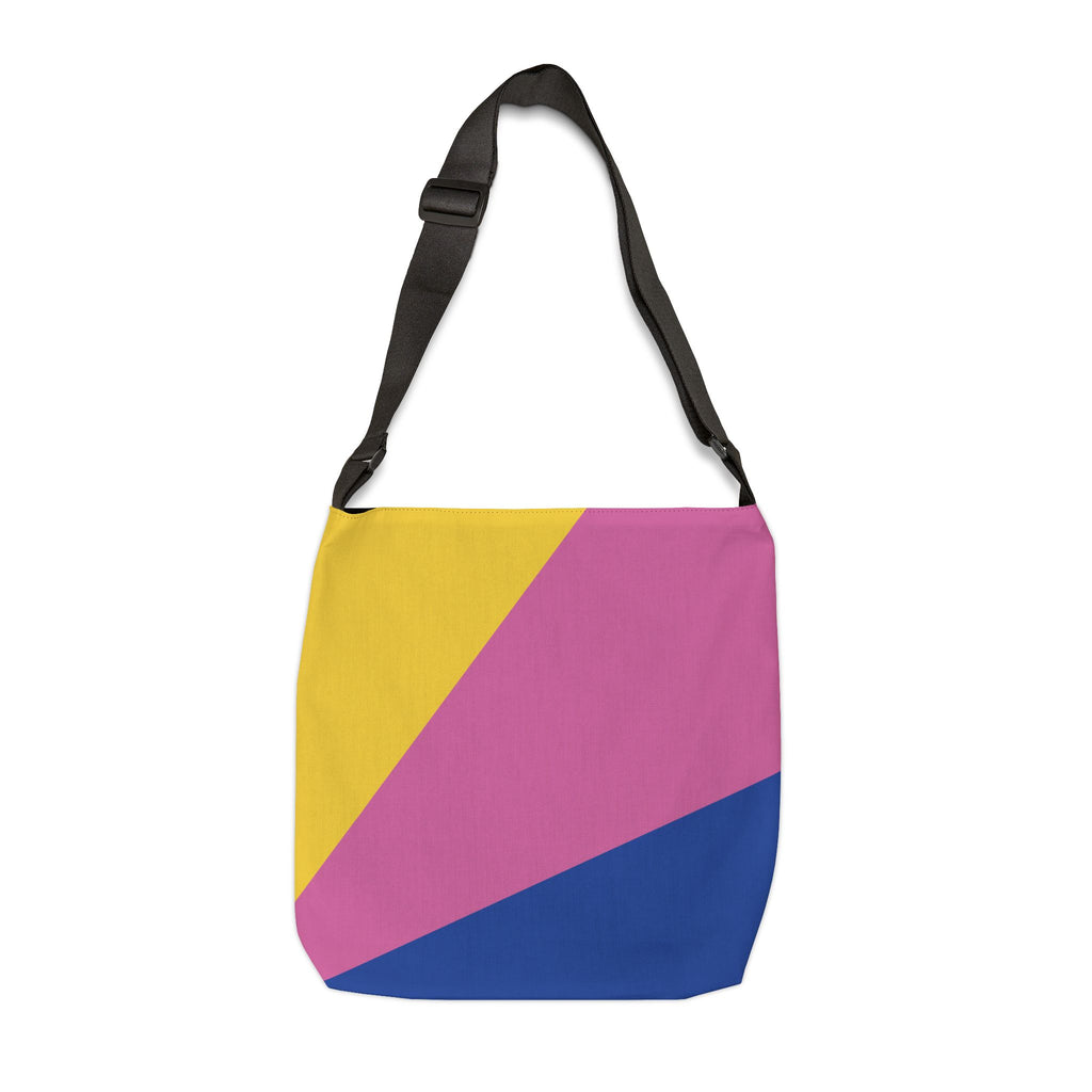 Colorblock Geometric Tote Bag — Adjustable Strap, Bright Abstract Pattern