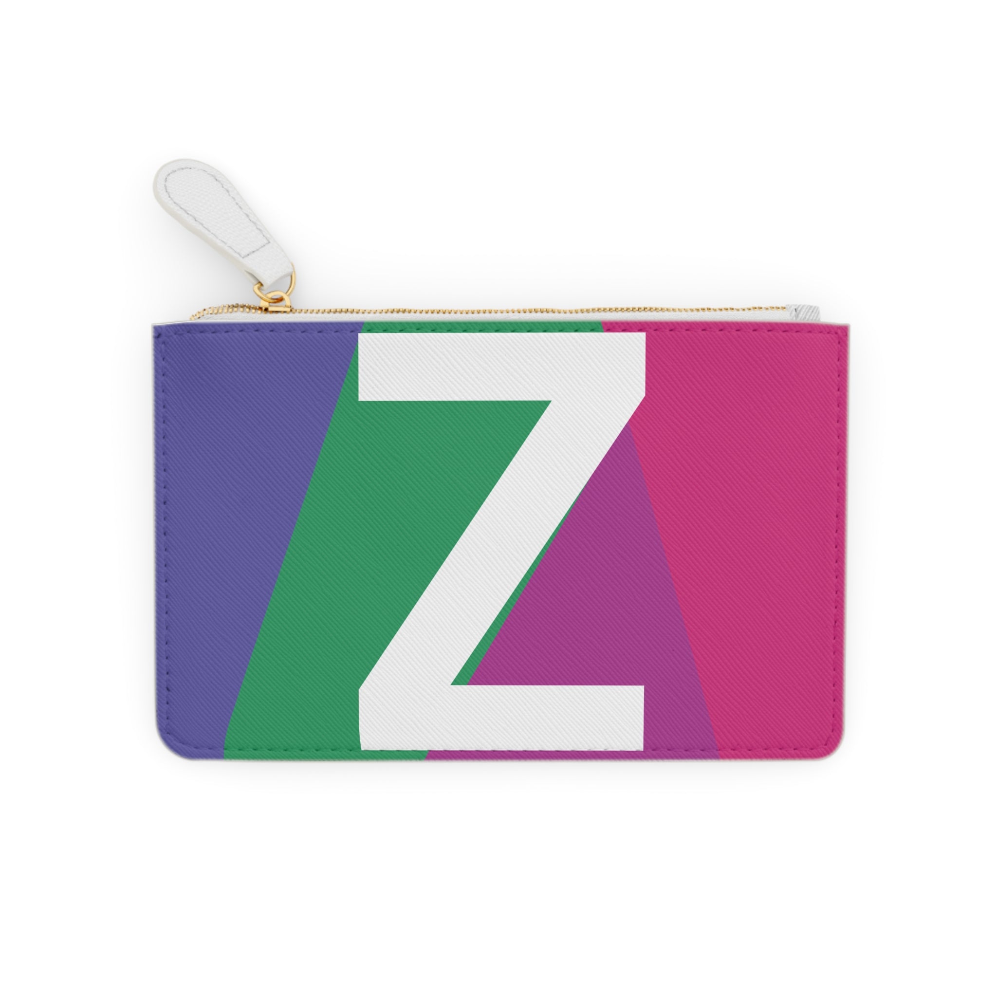 Initial Z Mini Clutch — Colorblock Monogram Wristlet Wallet