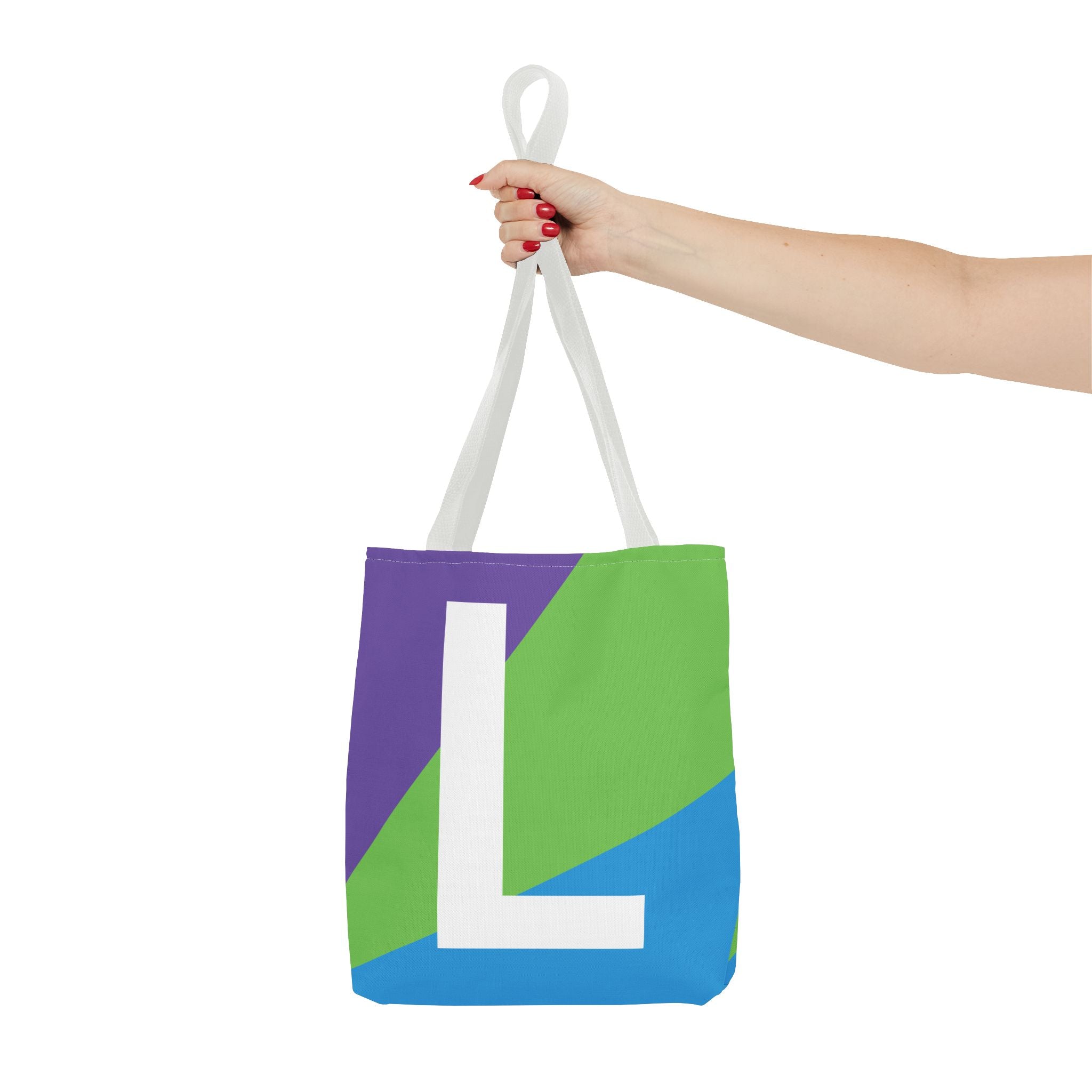 Monogram 'L' Colorblock Tote Bag — Personalized Initial L Shoulder Tote