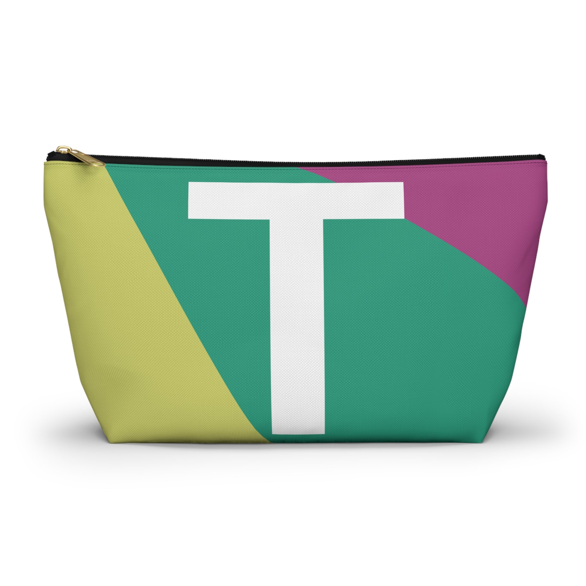Initials Colorblock Accessory Pouch — Monogram T T-Bottom Cosmetic Bag