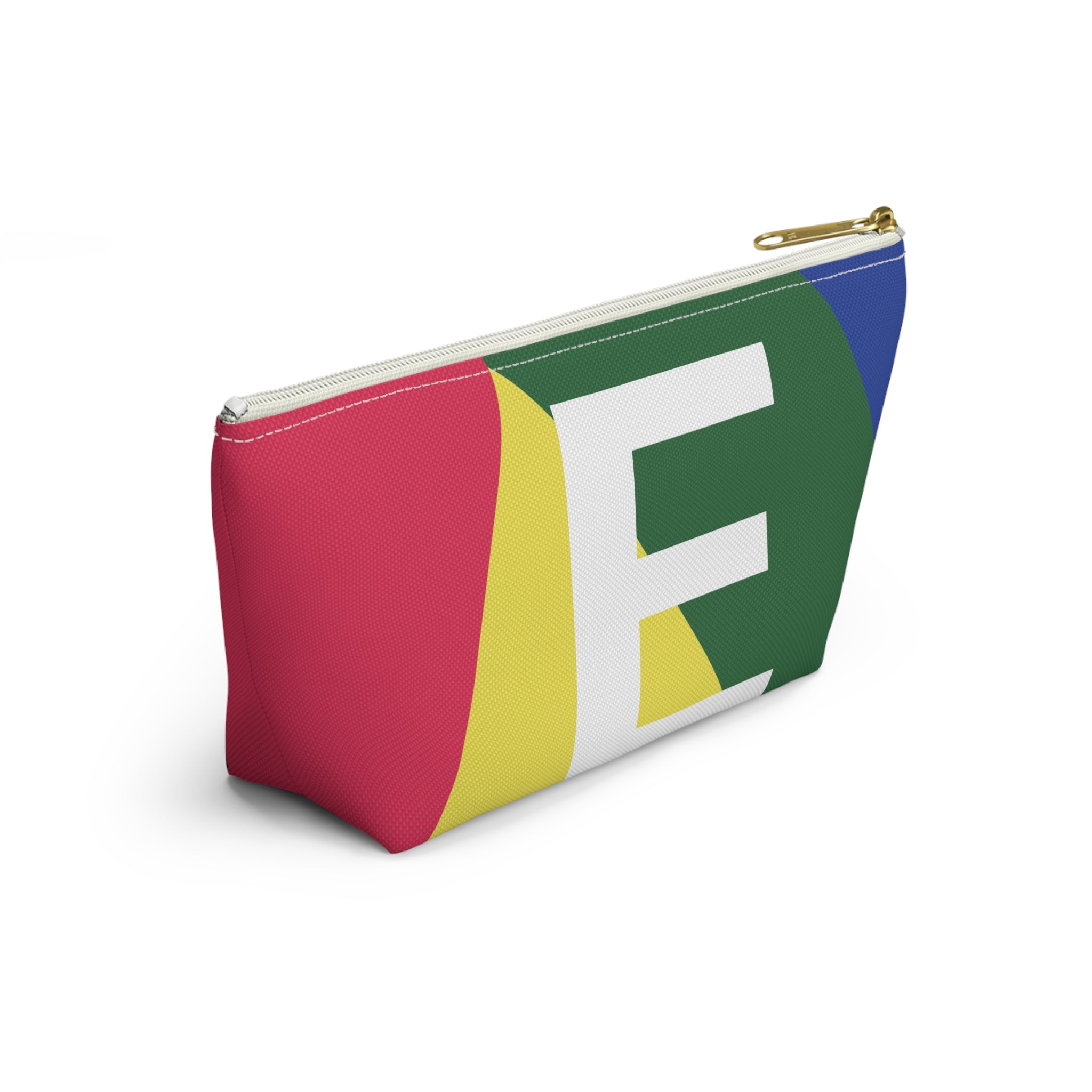 Initials Colorblock Accessory Pouch — Monogram E T-Bottom Cosmetic Bag