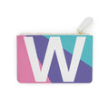 Initial W Mini Clutch — Colorblock Monogram Wristlet Wallet