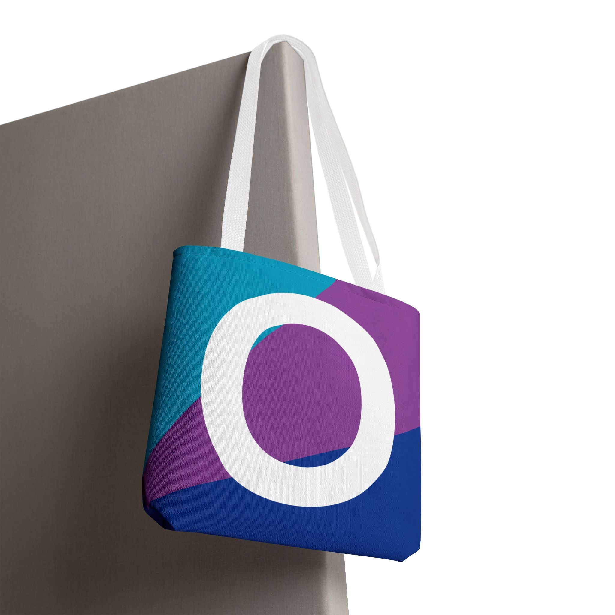 Monogram 'O' Colorblock Tote Bag — Personalized Initial O Shoulder Tote