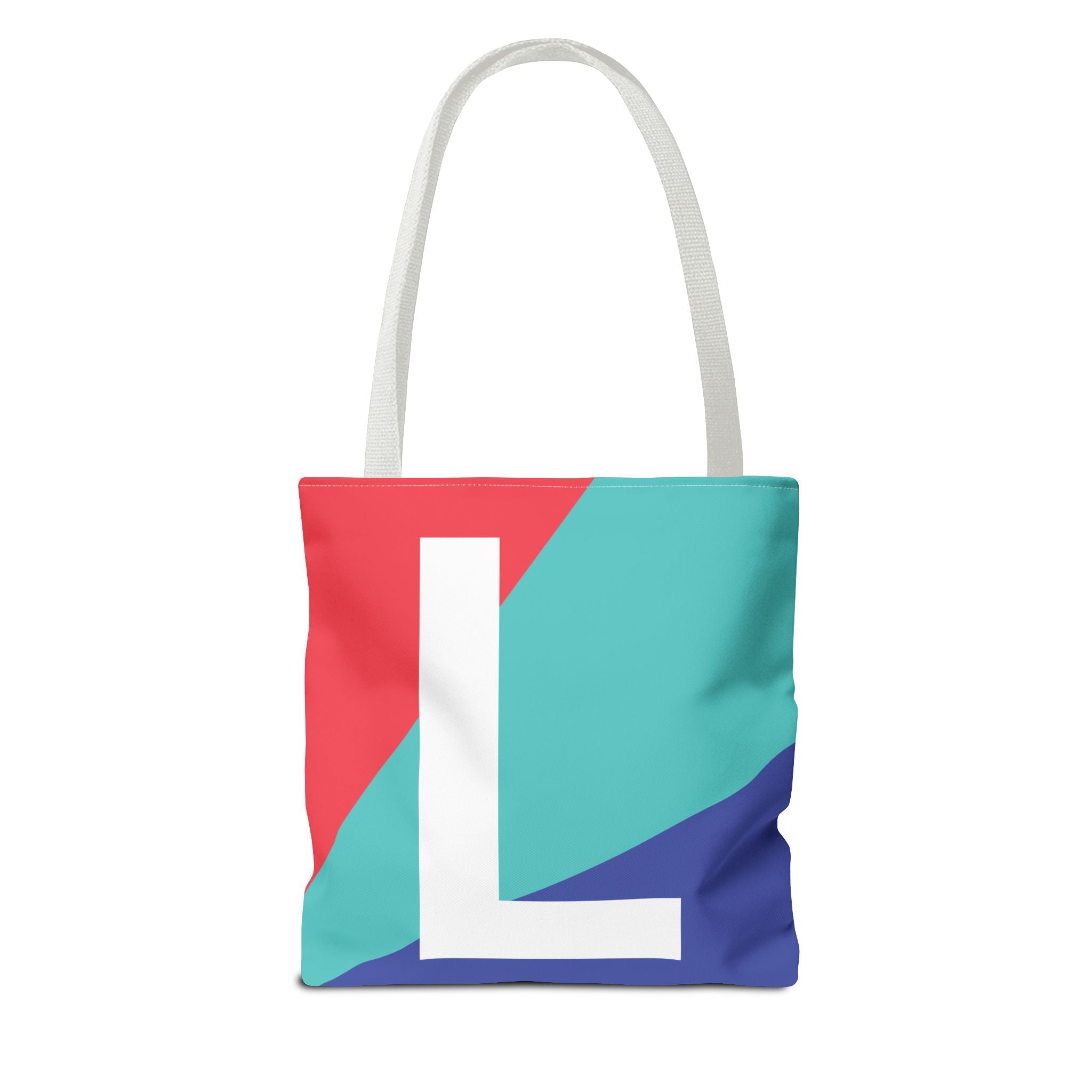 Monogram 'L' Colorblock Tote Bag — Personalized Initial L Shoulder Tote
