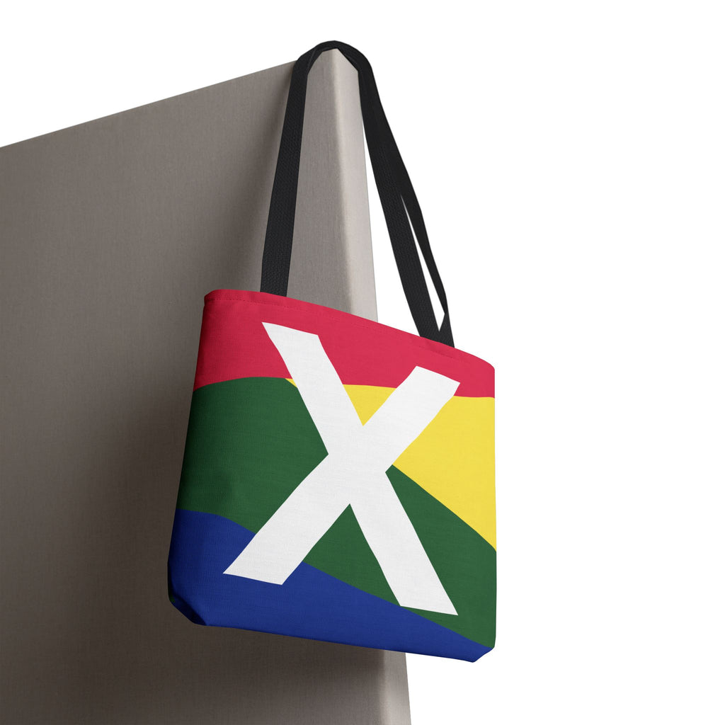 Monogram 'X' Colorblock Tote Bag — Personalized Initial X Shoulder Tote