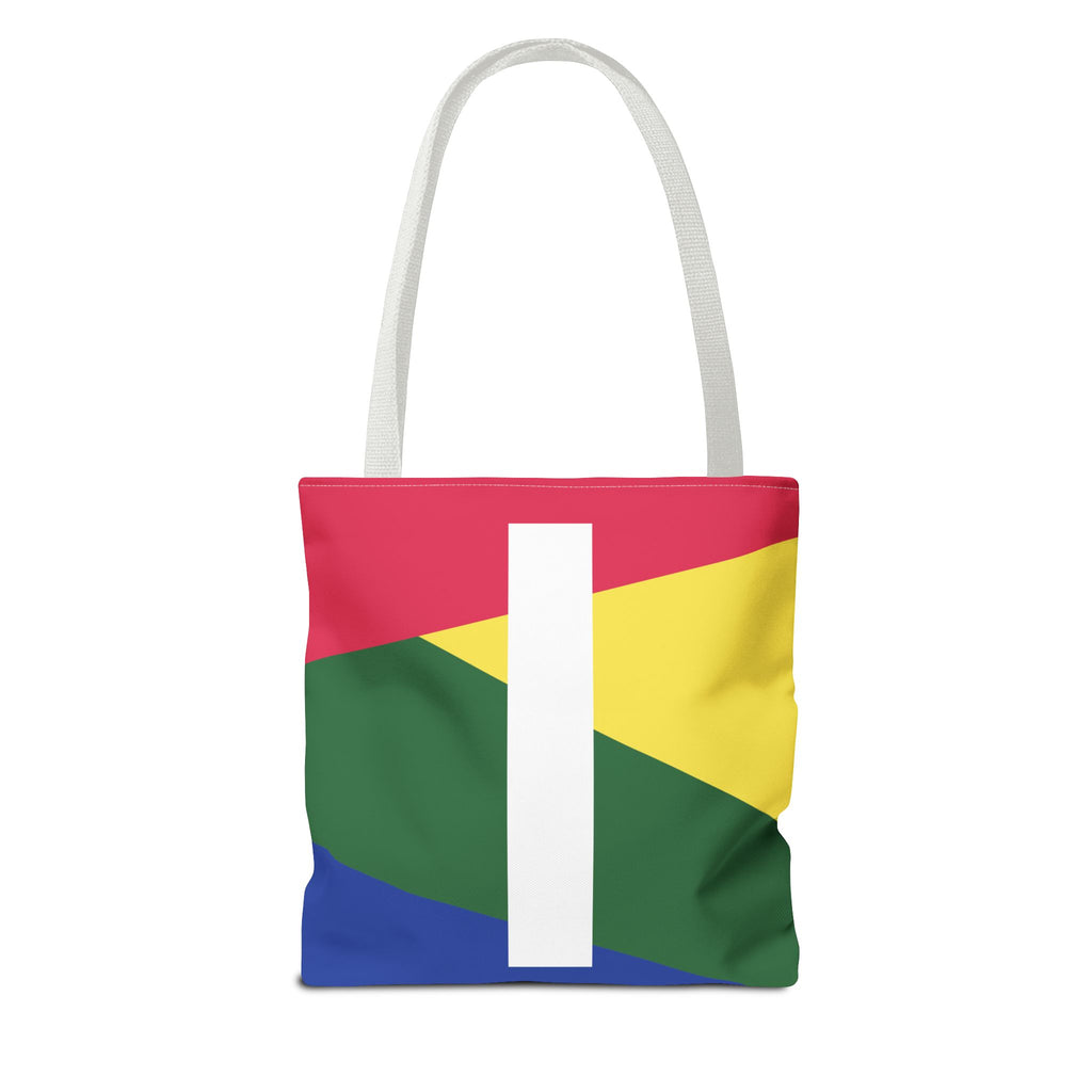 Monogram 'I' Colorblock Tote Bag — Personalized Initial I Shoulder Tote