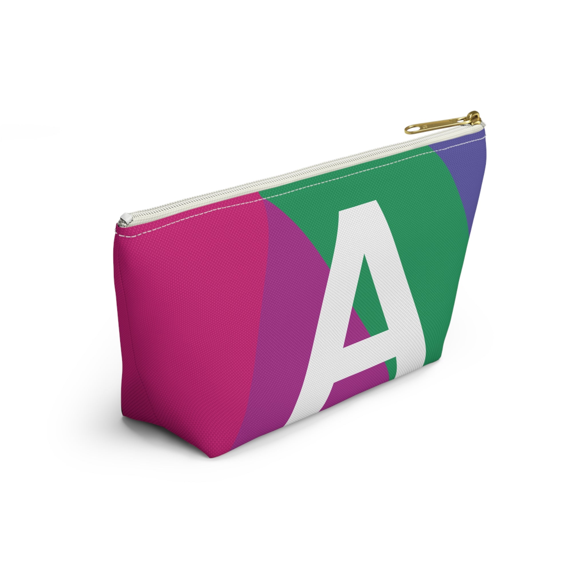 Initials Colorblock Accessory Pouch — Monogram A T-Bottom Cosmetic Bag