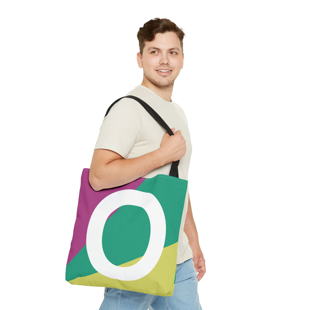 Monogram 'O' Colorblock Tote Bag — Personalized Initial O Shoulder Tote