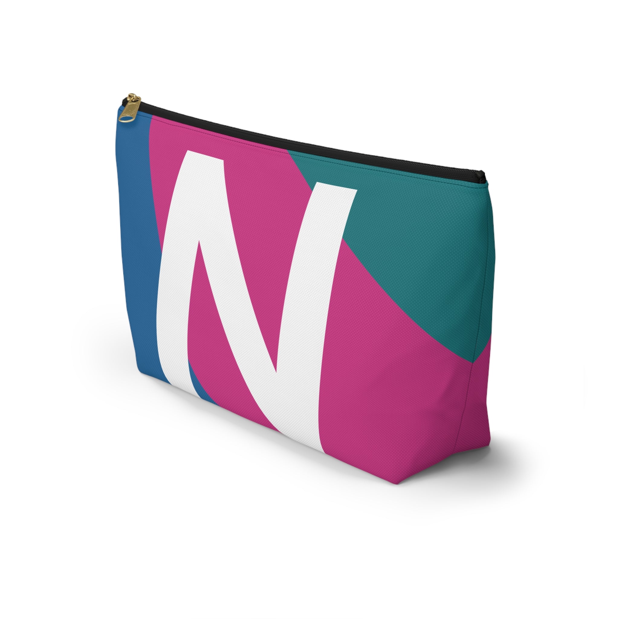 Initials Colorblock Accessory Pouch — Monogram N T-Bottom Cosmetic Bag