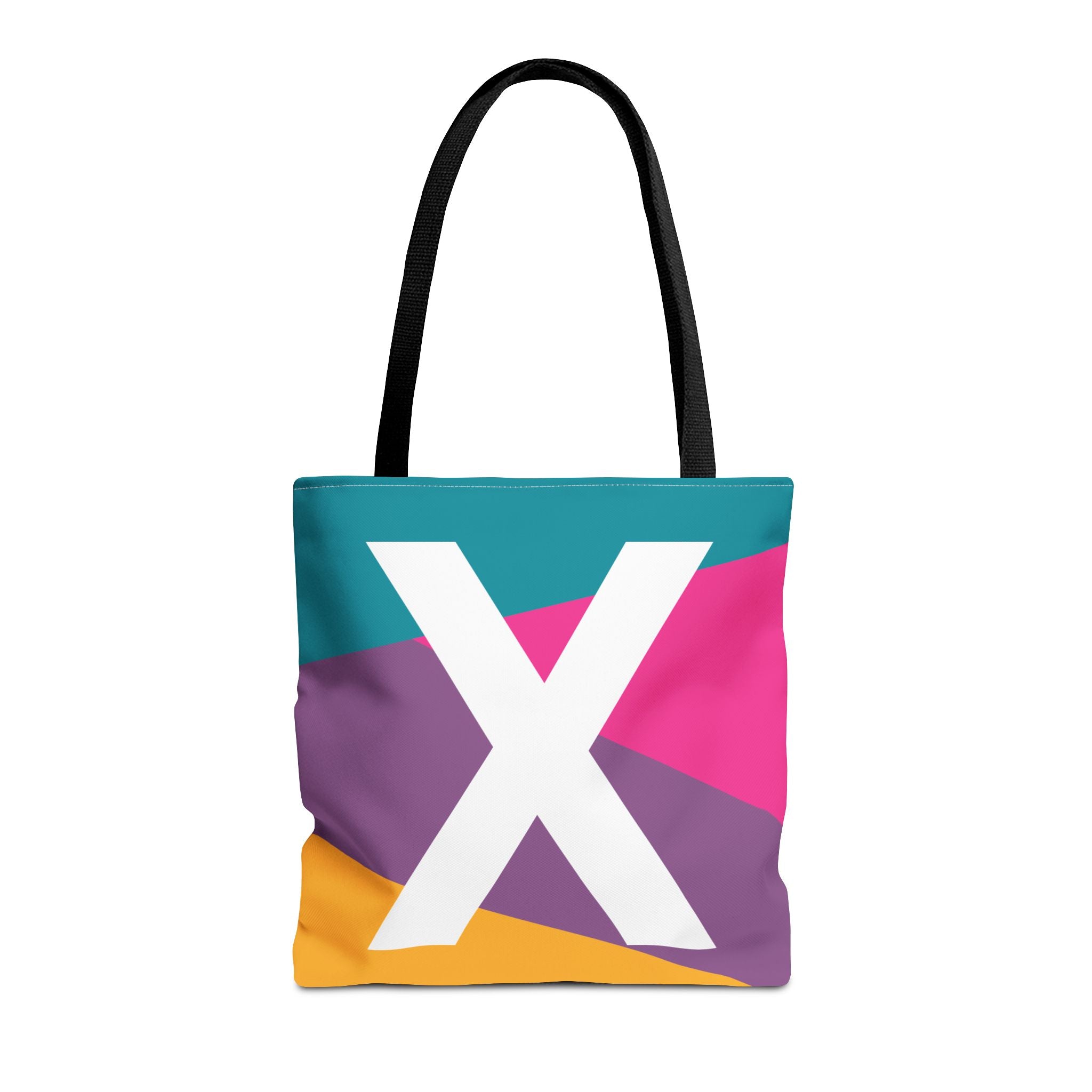 Monogram 'X' Colorblock Tote Bag — Personalized Initial X Shoulder Tote