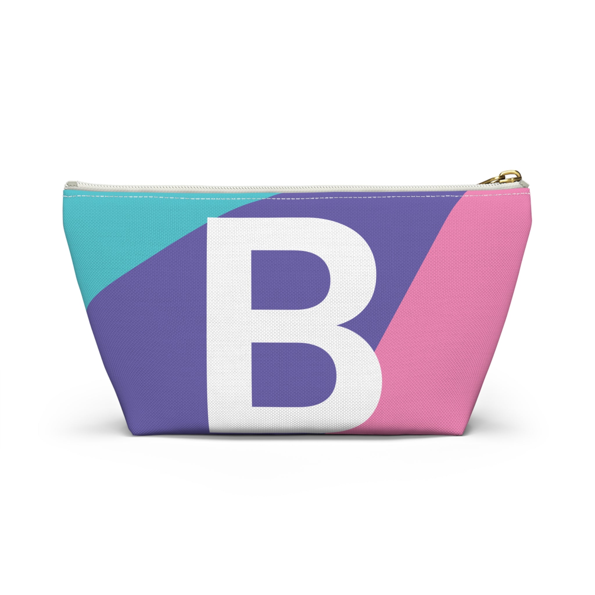 Initials Colorblock Accessory Pouch — Monogram B T-Bottom Cosmetic Bag