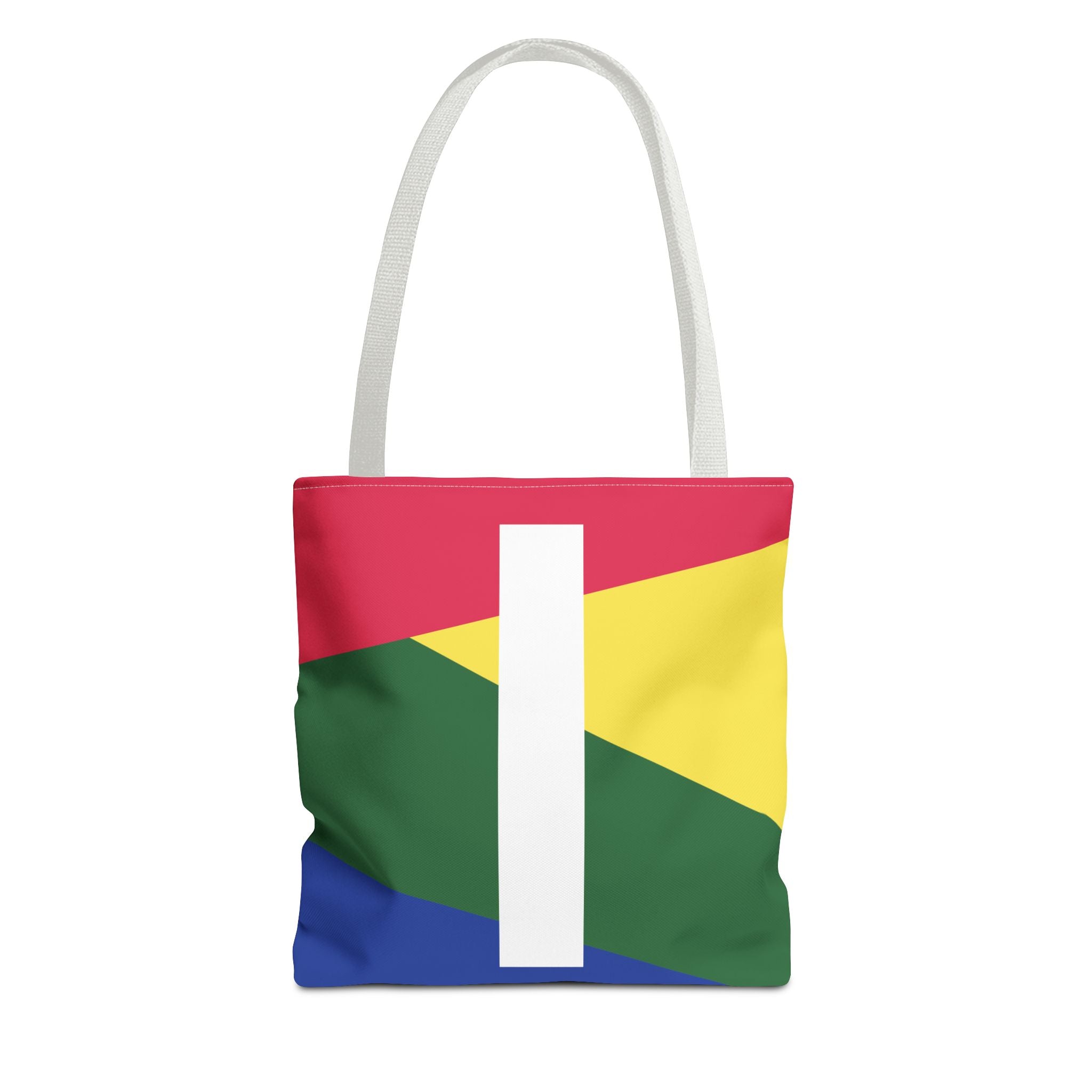 Monogram 'I' Colorblock Tote Bag — Personalized Initial I Shoulder Tote