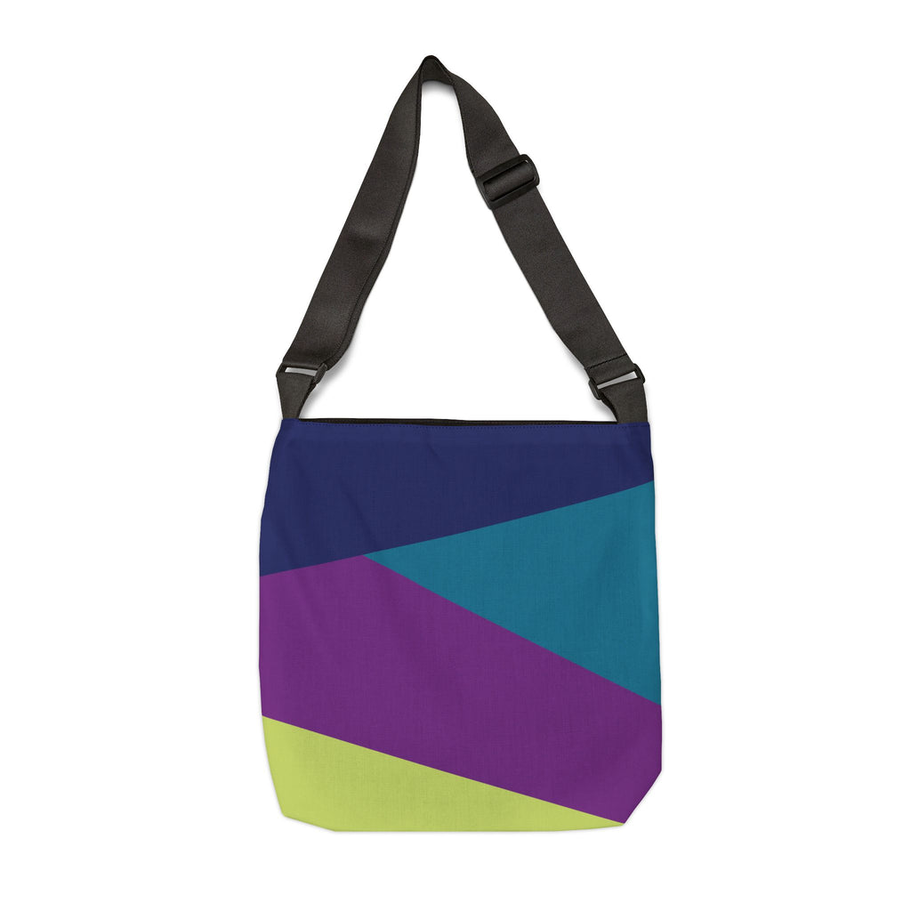 Colorblock Geometric Tote Bag — Adjustable Strap, Bright Abstract Pattern