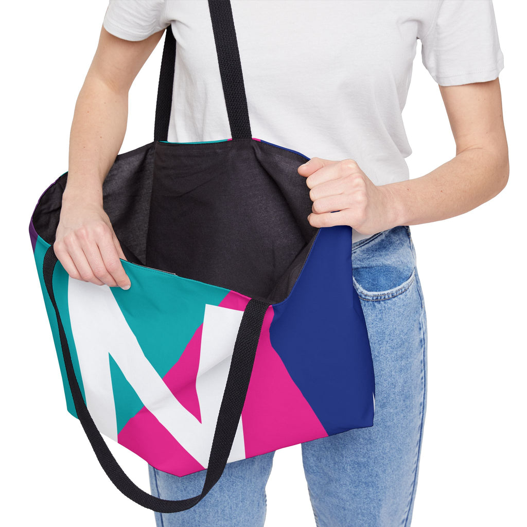 Personalized 'N' Colorblock Tote Bag — Monogram Weekender Tote
