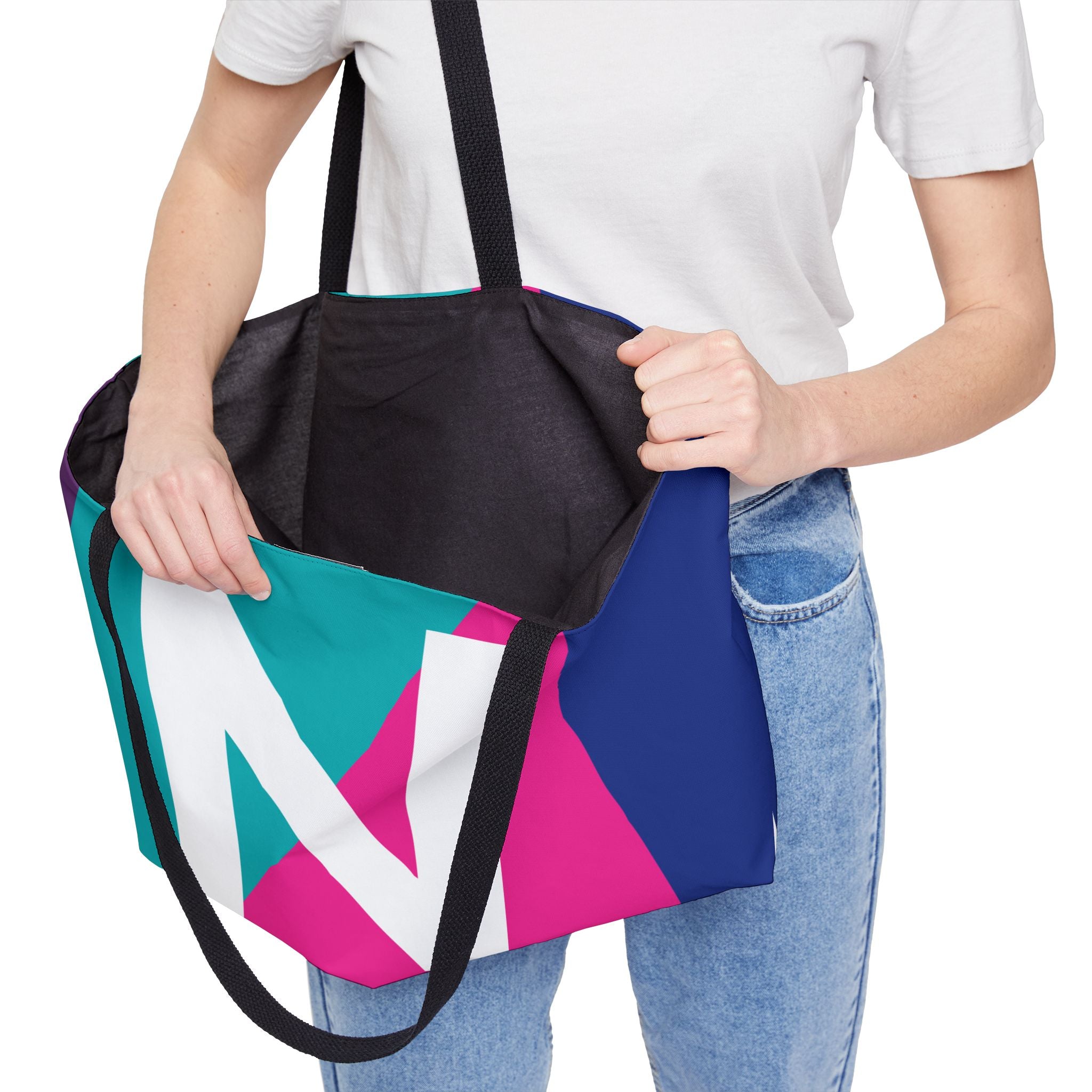 Personalized 'N' Colorblock Tote Bag — Monogram Weekender Tote