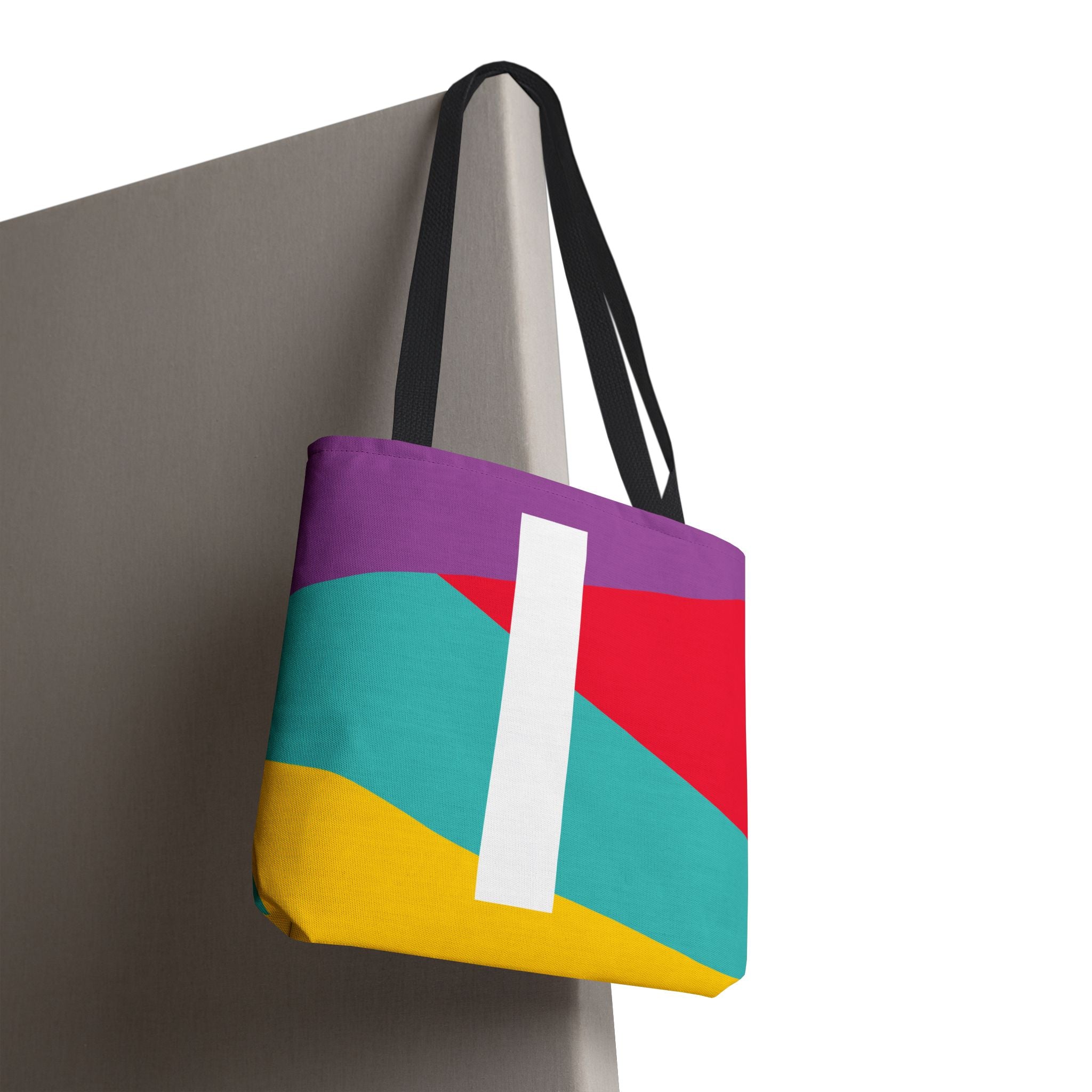 Monogram 'I' Colorblock Tote Bag — Personalized Initial I Shoulder Tote