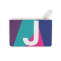 Initial J Mini Clutch — Colorblock Monogram Wristlet Wallet
