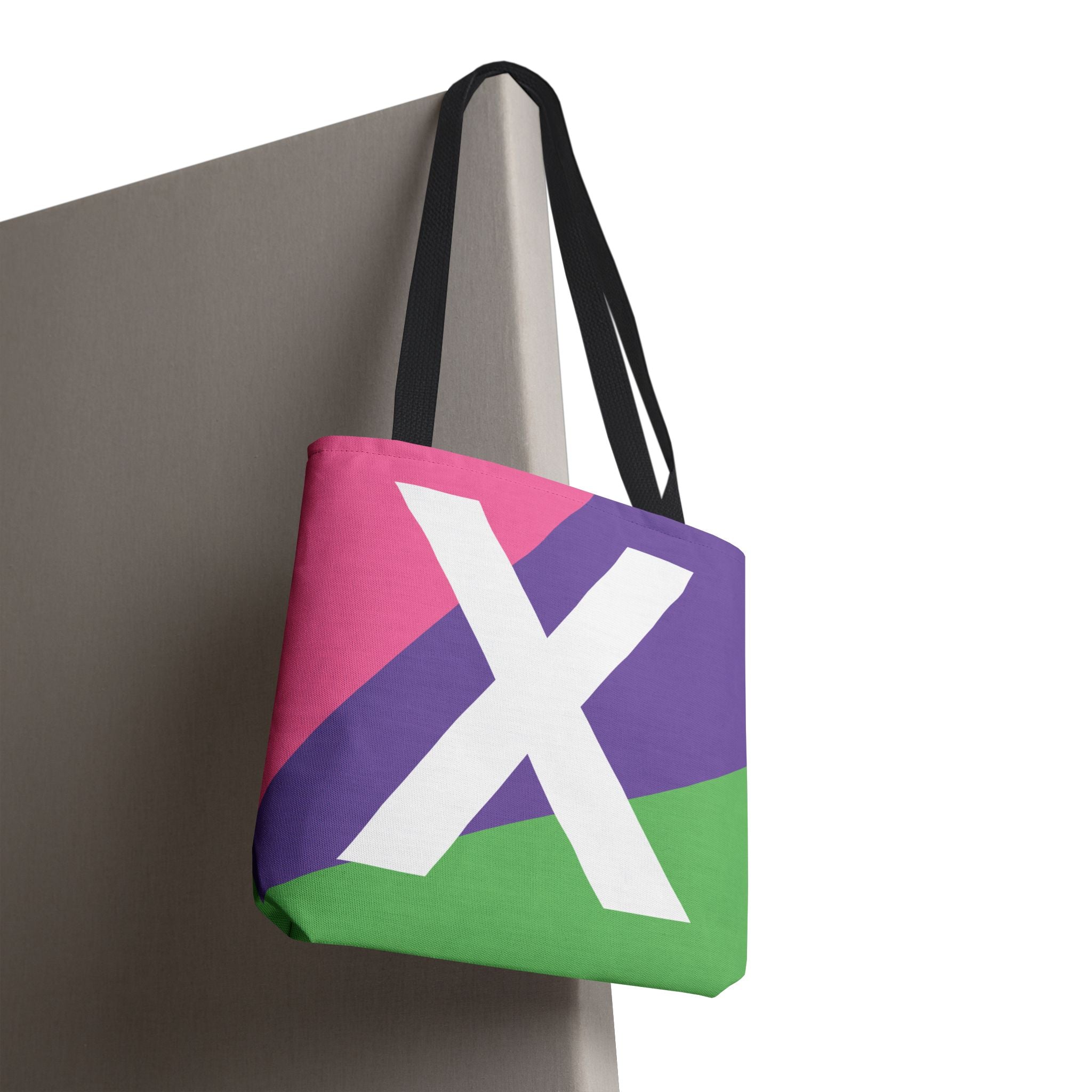 Monogram 'X' Colorblock Tote Bag — Personalized Initial X Shoulder Tote