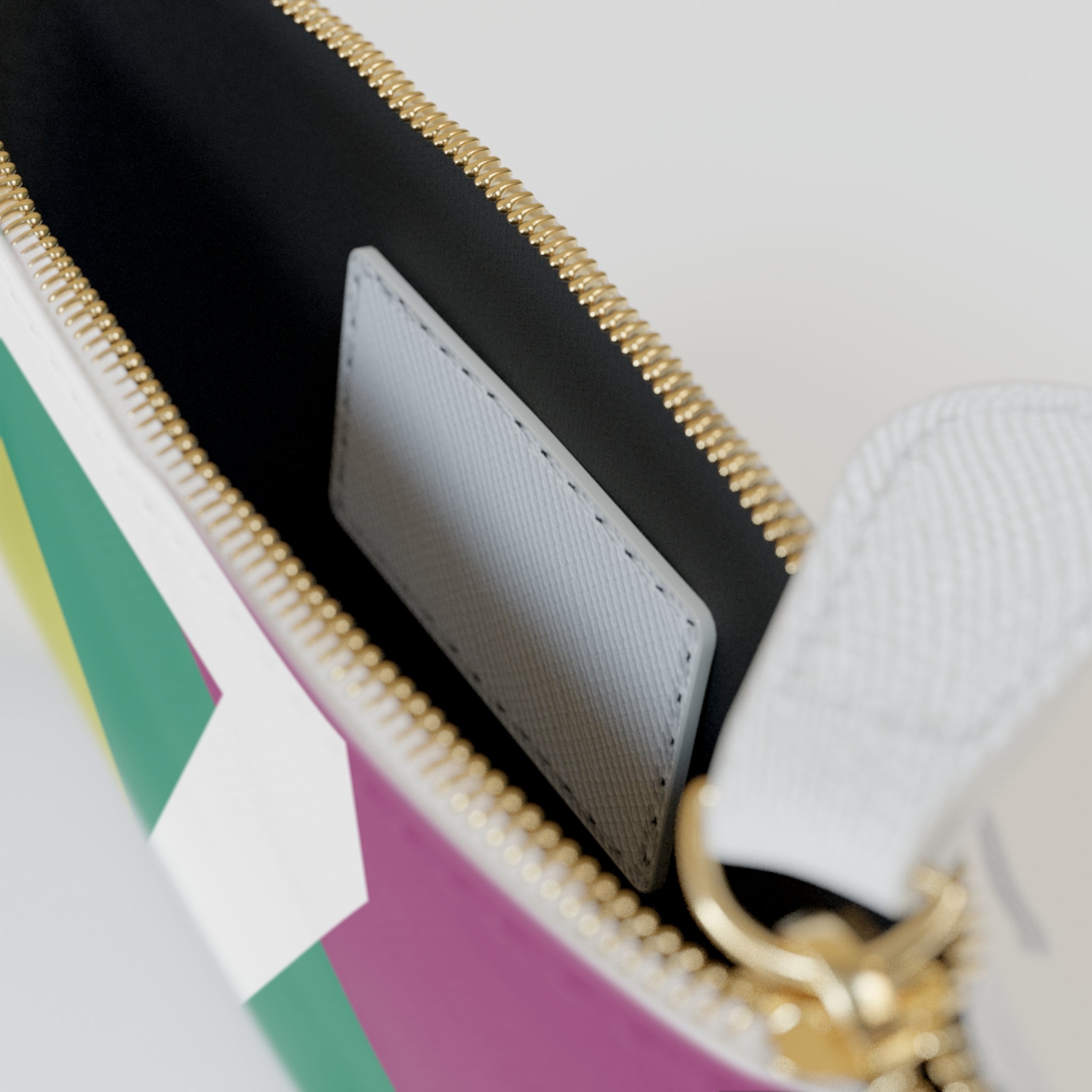 Initial Z Mini Clutch — Colorblock Monogram Wristlet Wallet