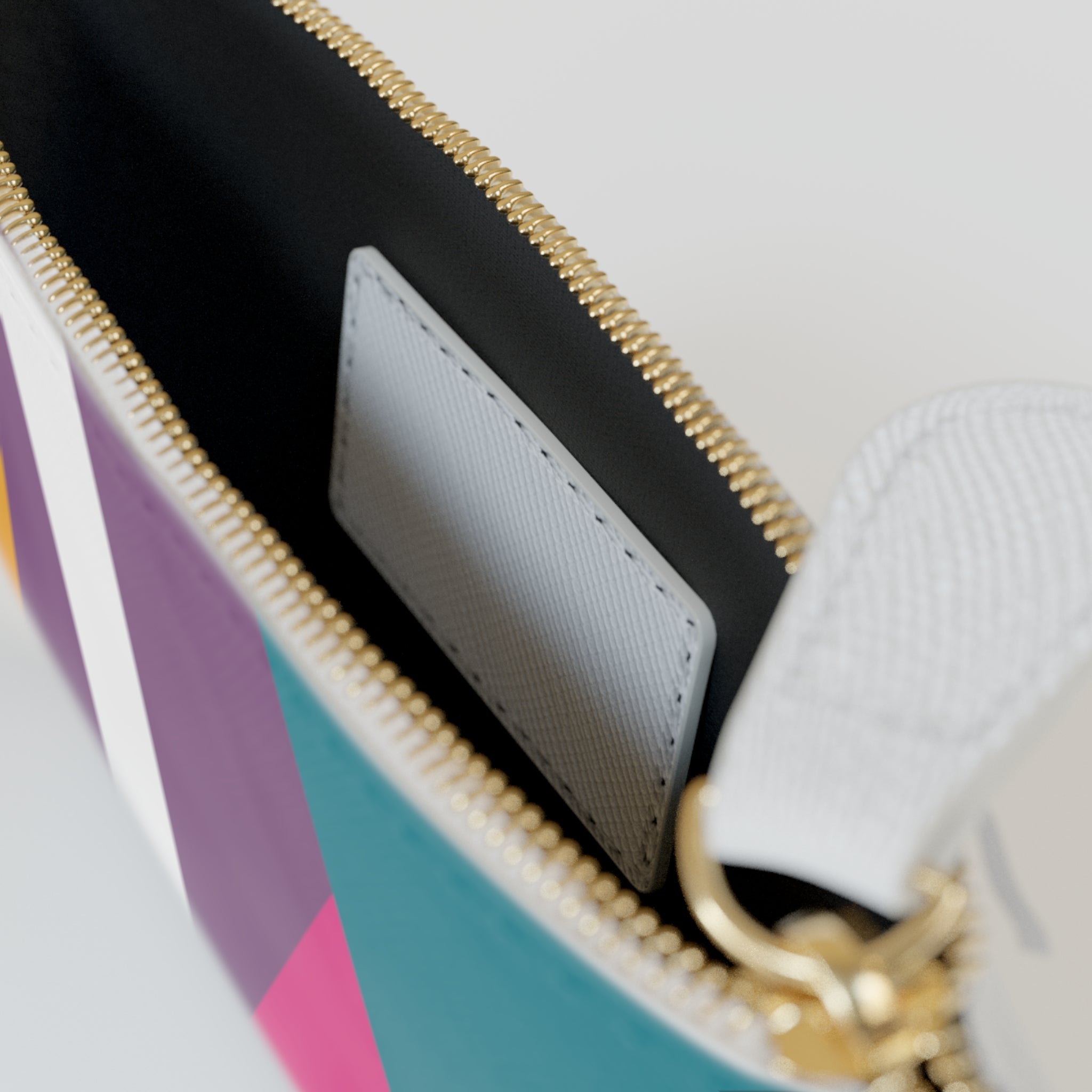 Initial L Mini Clutch — Colorblock Monogram Wristlet Wallet