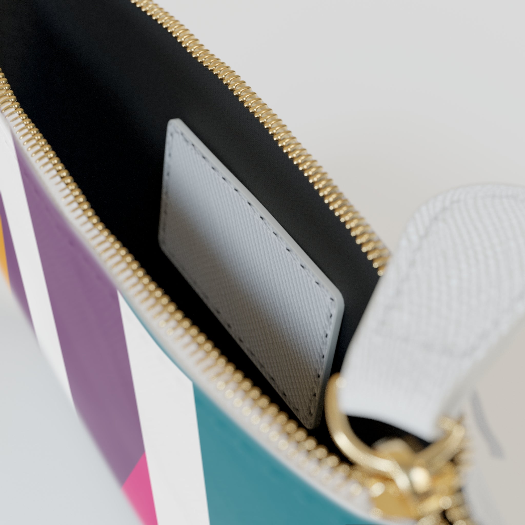 Initial U Mini Clutch — Colorblock Monogram Wristlet Wallet