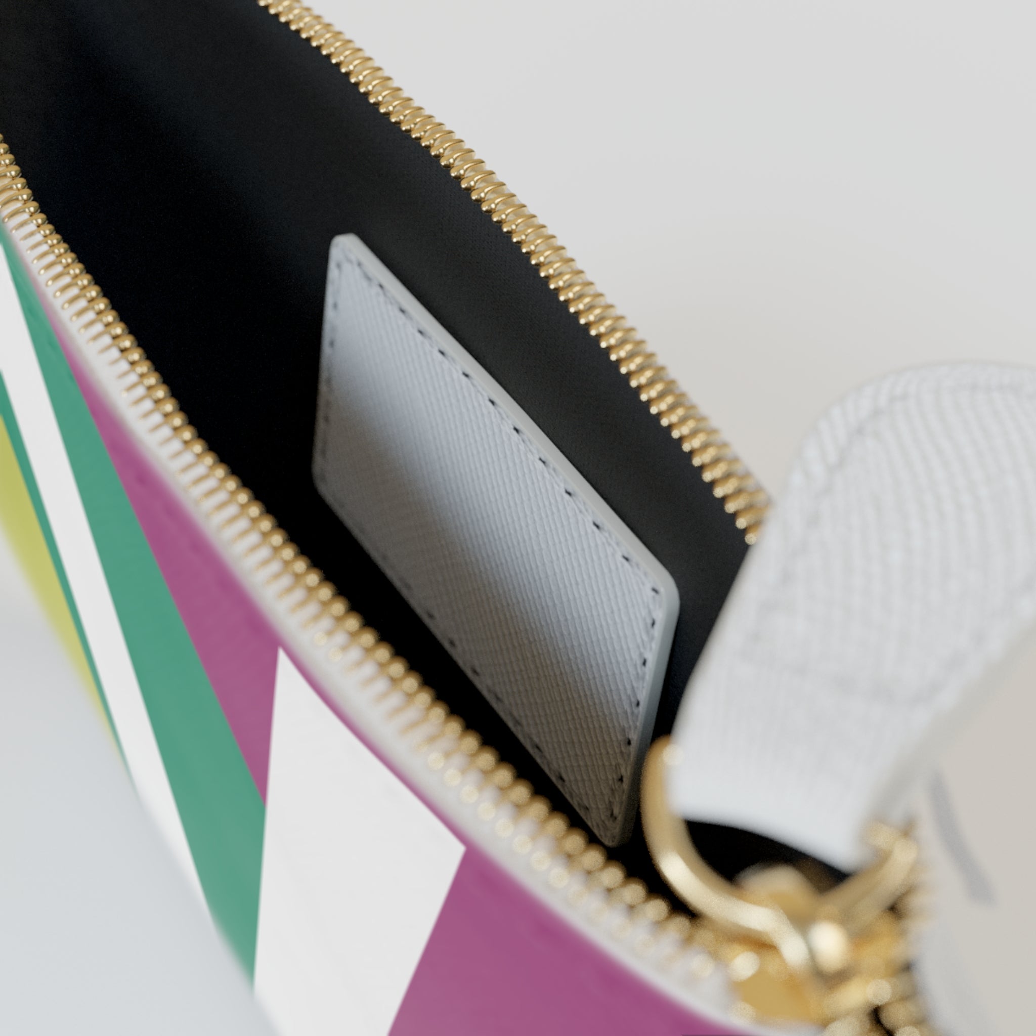 Initial V Mini Clutch — Colorblock Monogram Wristlet Wallet