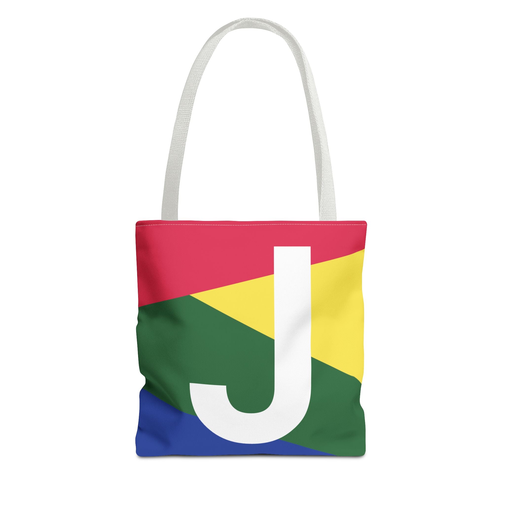 Monogram 'J' Colorblock Tote Bag — Personalized Initial J Shoulder Tote