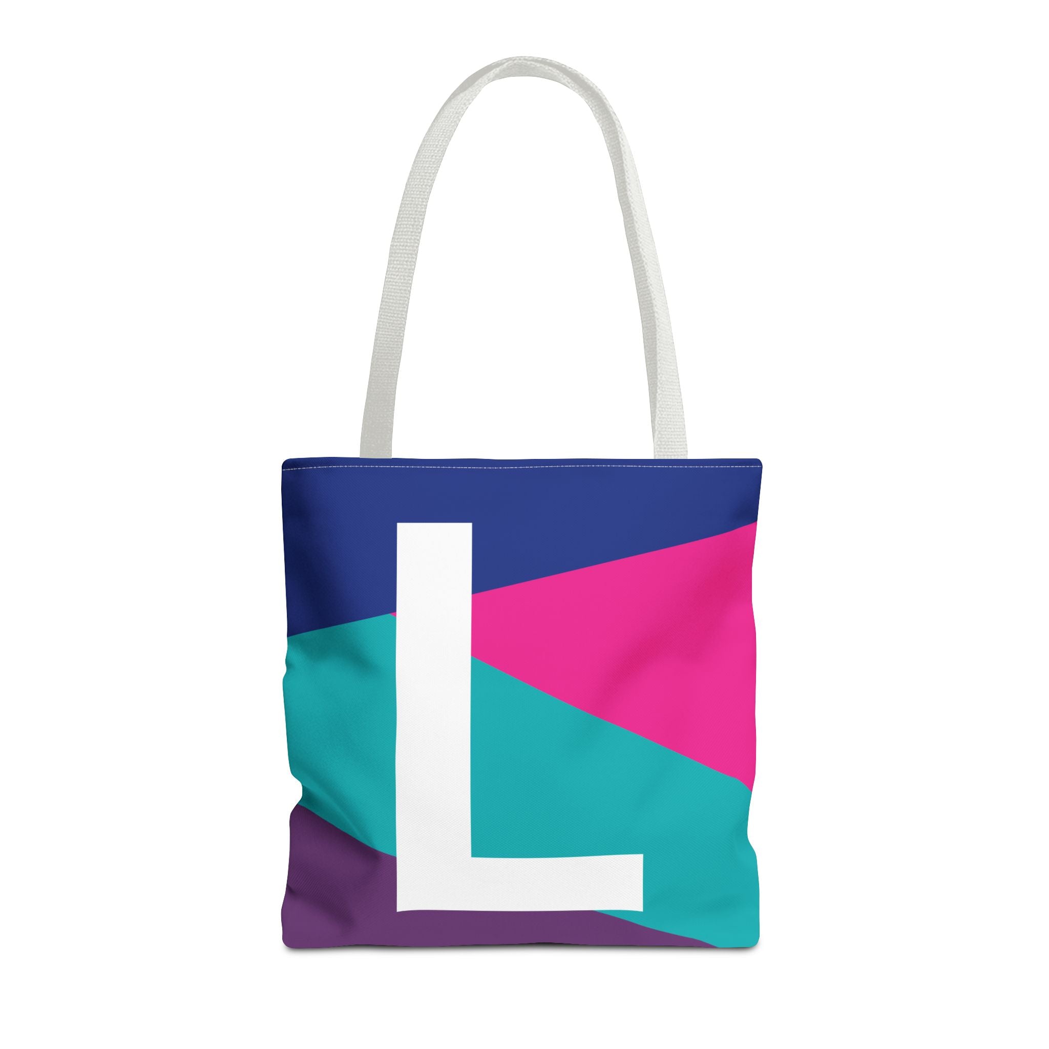 Monogram 'L' Colorblock Tote Bag — Personalized Initial L Shoulder Tote