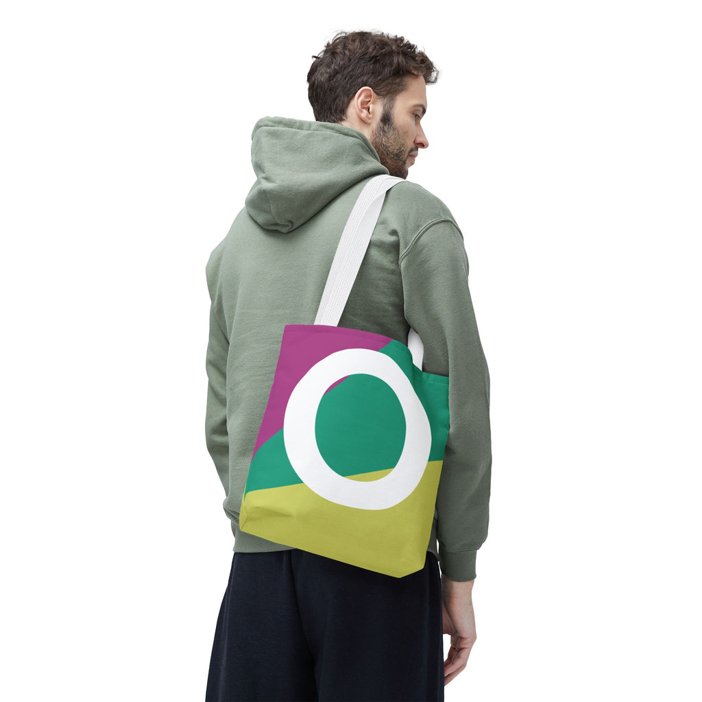 Monogram 'O' Colorblock Tote Bag — Personalized Initial O Shoulder Tote
