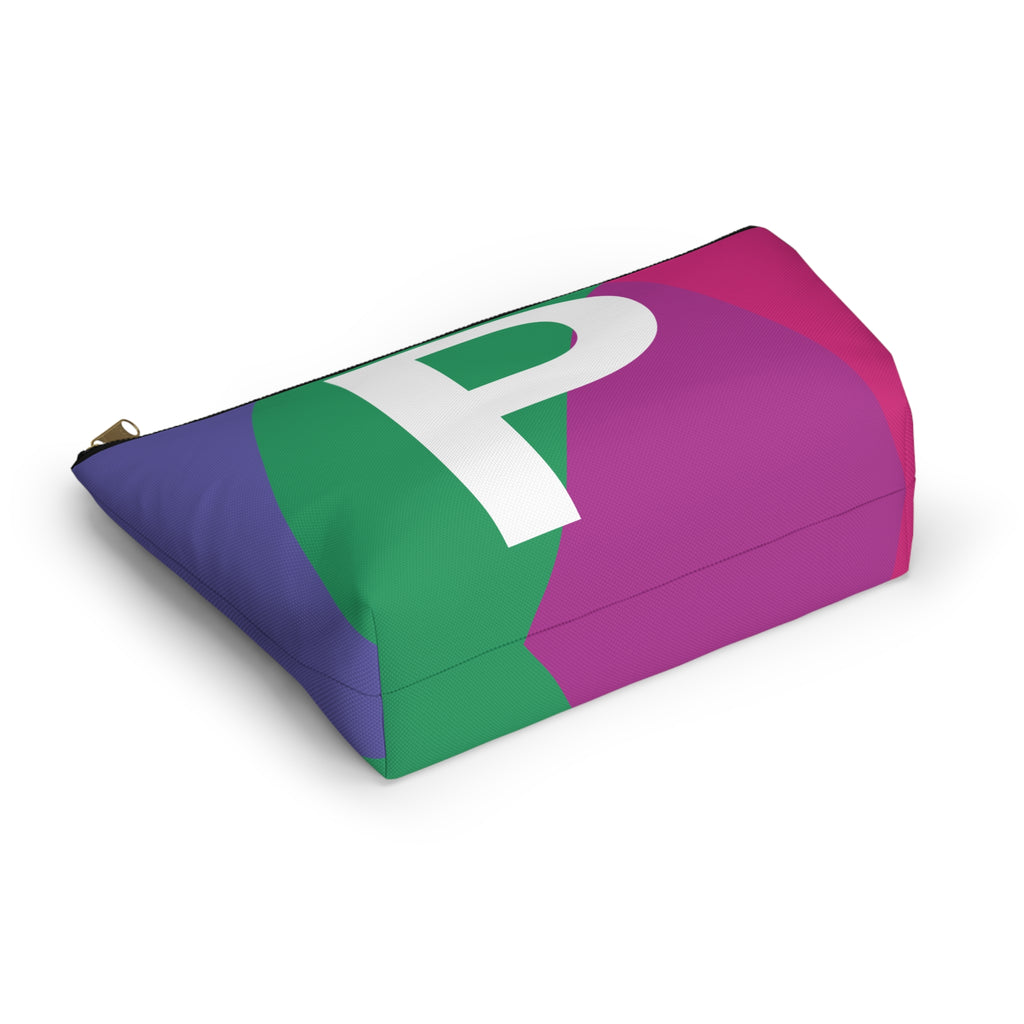 Initials Colorblock Accessory Pouch — Monogram P T-Bottom Cosmetic Bag