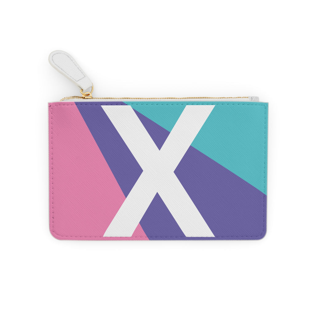 Initial X Mini Clutch — Colorblock Monogram Wristlet Wallet