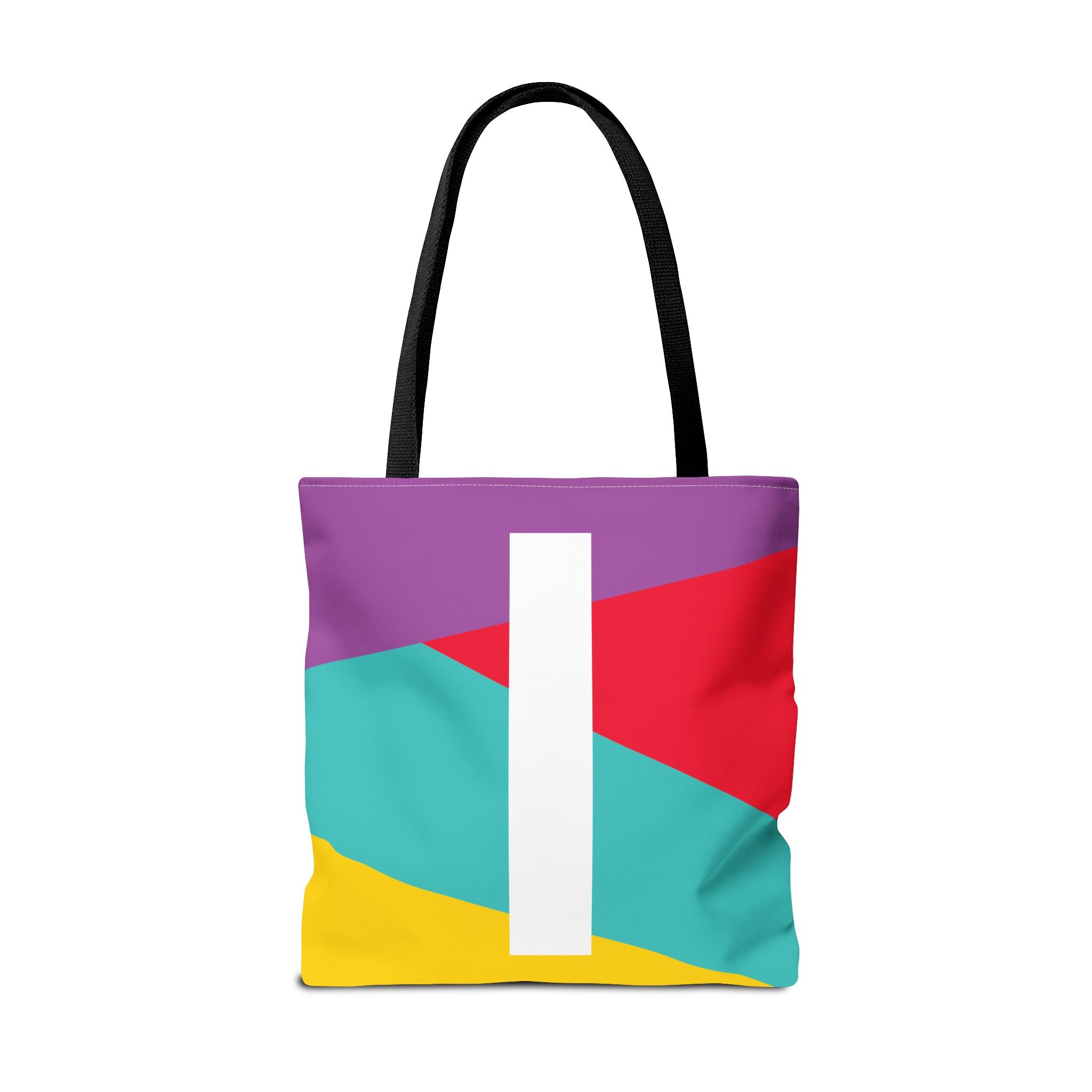 Monogram 'I' Colorblock Tote Bag — Personalized Initial I Shoulder Tote