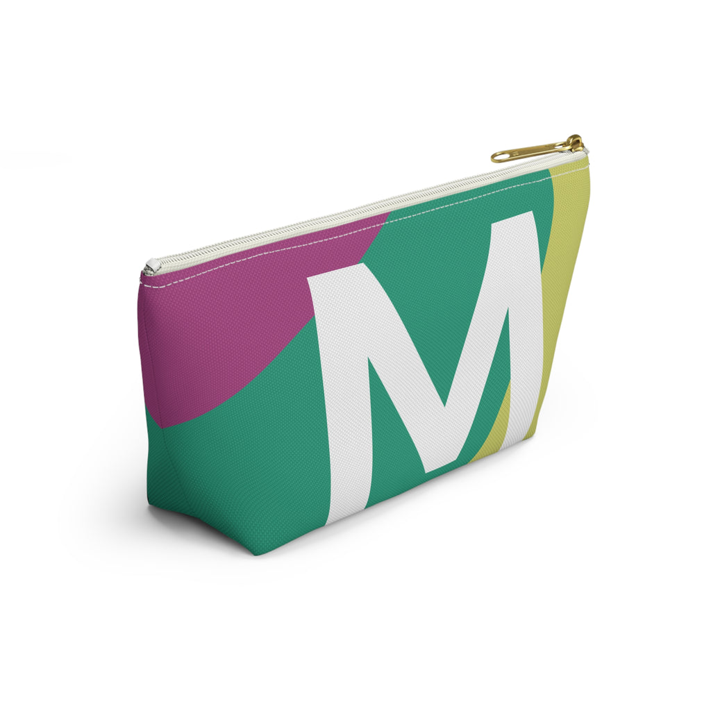 Initials Colorblock Accessory Pouch — Monogram M T-Bottom Cosmetic Bag