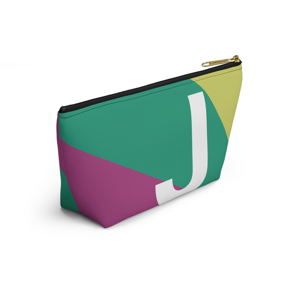 Initials Colorblock Accessory Pouch — Monogram J T-Bottom Cosmetic Bag
