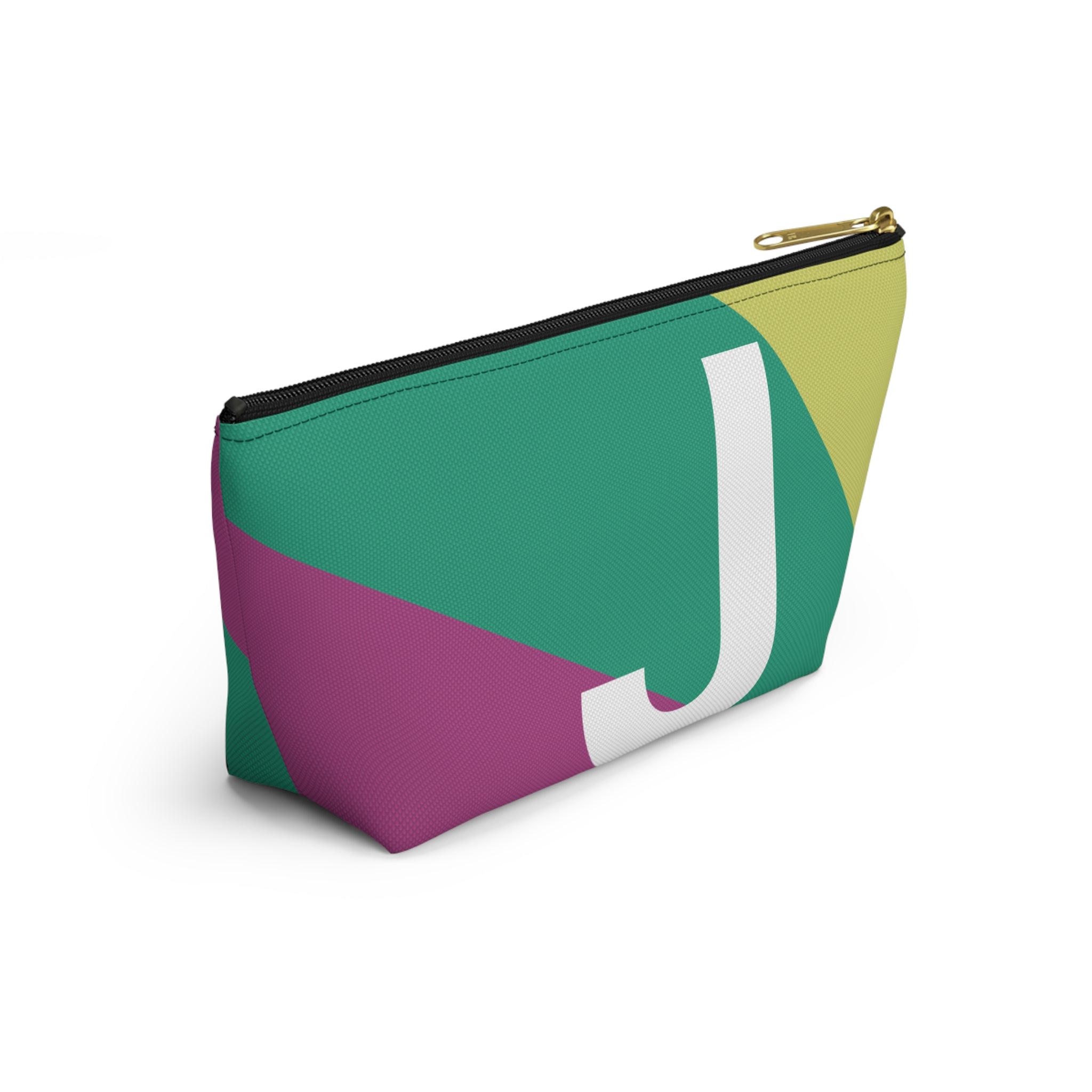 Initials Colorblock Accessory Pouch — Monogram J T-Bottom Cosmetic Bag