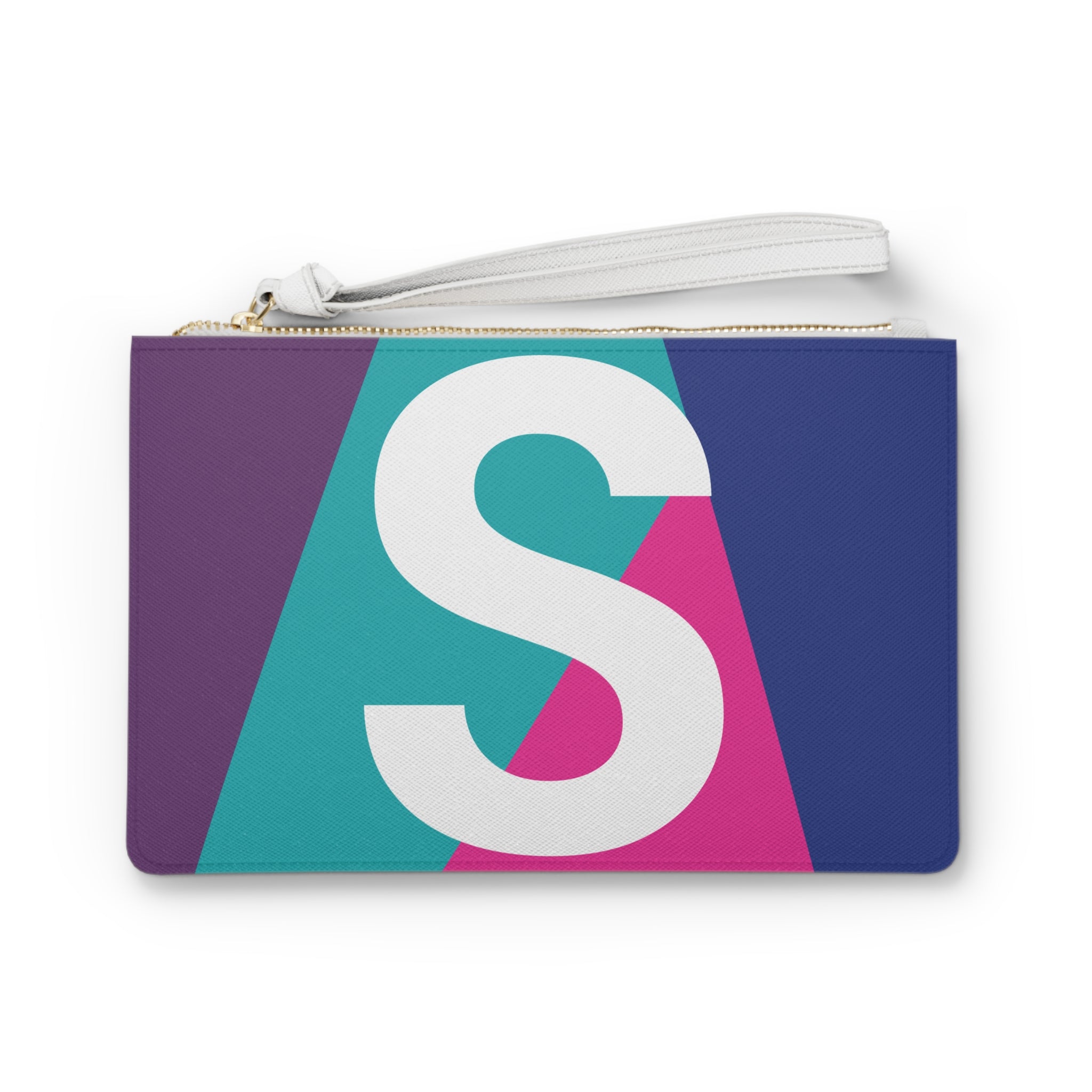 Monogram 'S' Colorblock Clutch Bag — Bold Geometric Wristlet for Everyday & Gifts