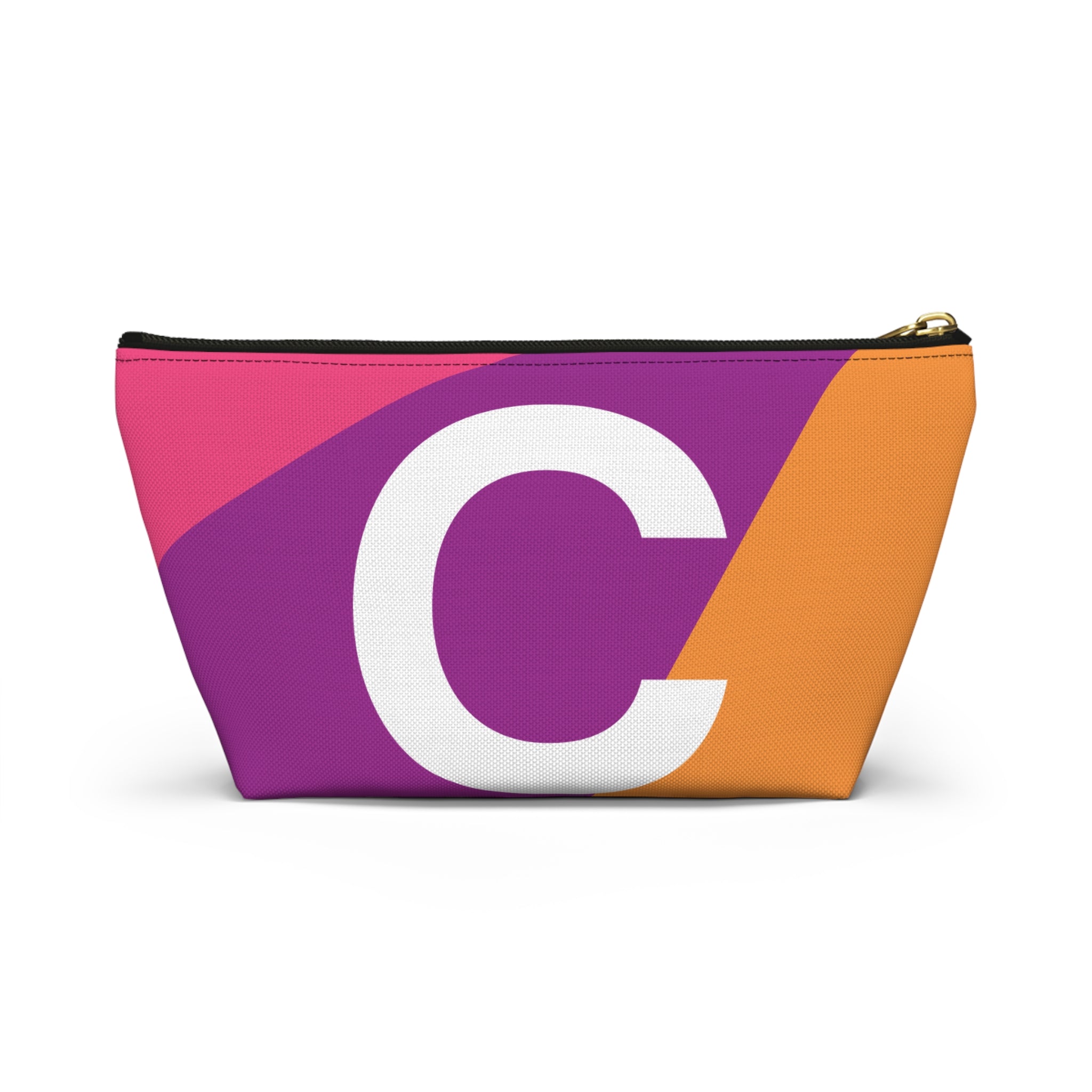 Initials Colorblock Accessory Pouch — Monogram C T-Bottom Cosmetic Bag