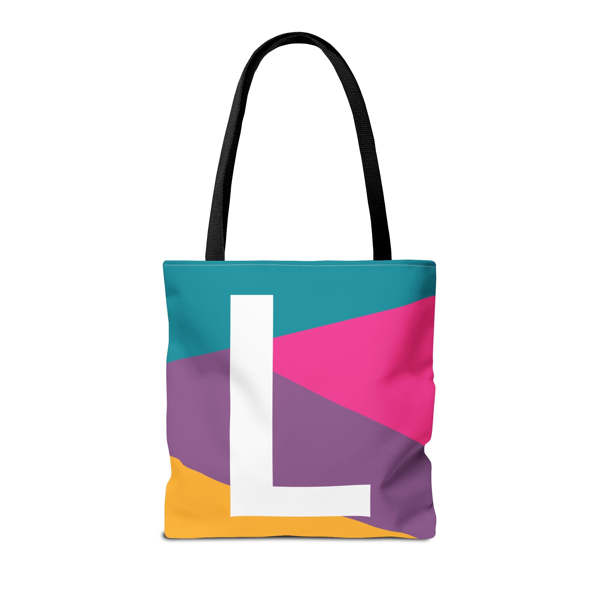 Monogram 'L' Colorblock Tote Bag — Personalized Initial L Shoulder Tote