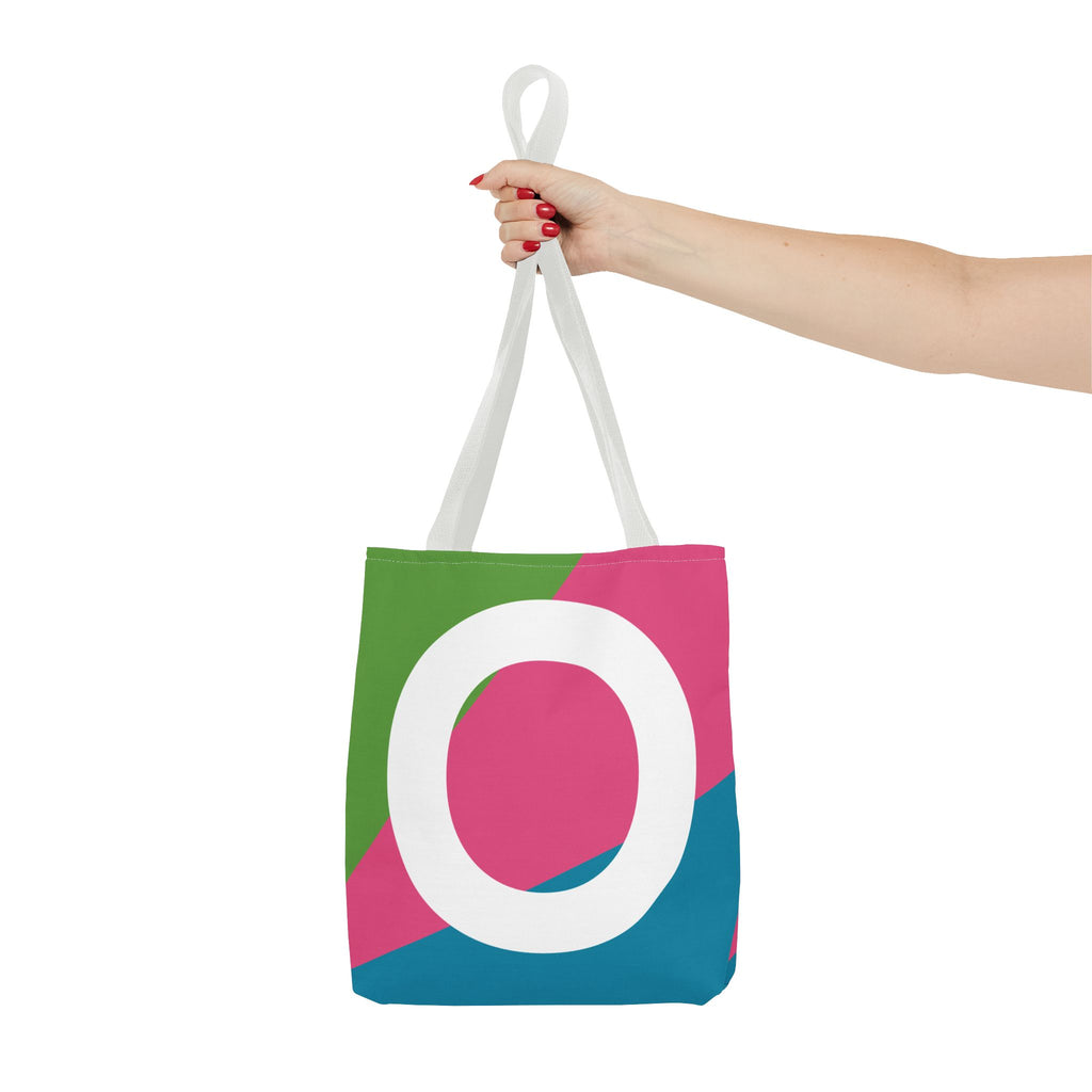 Monogram 'O' Colorblock Tote Bag — Personalized Initial O Shoulder Tote