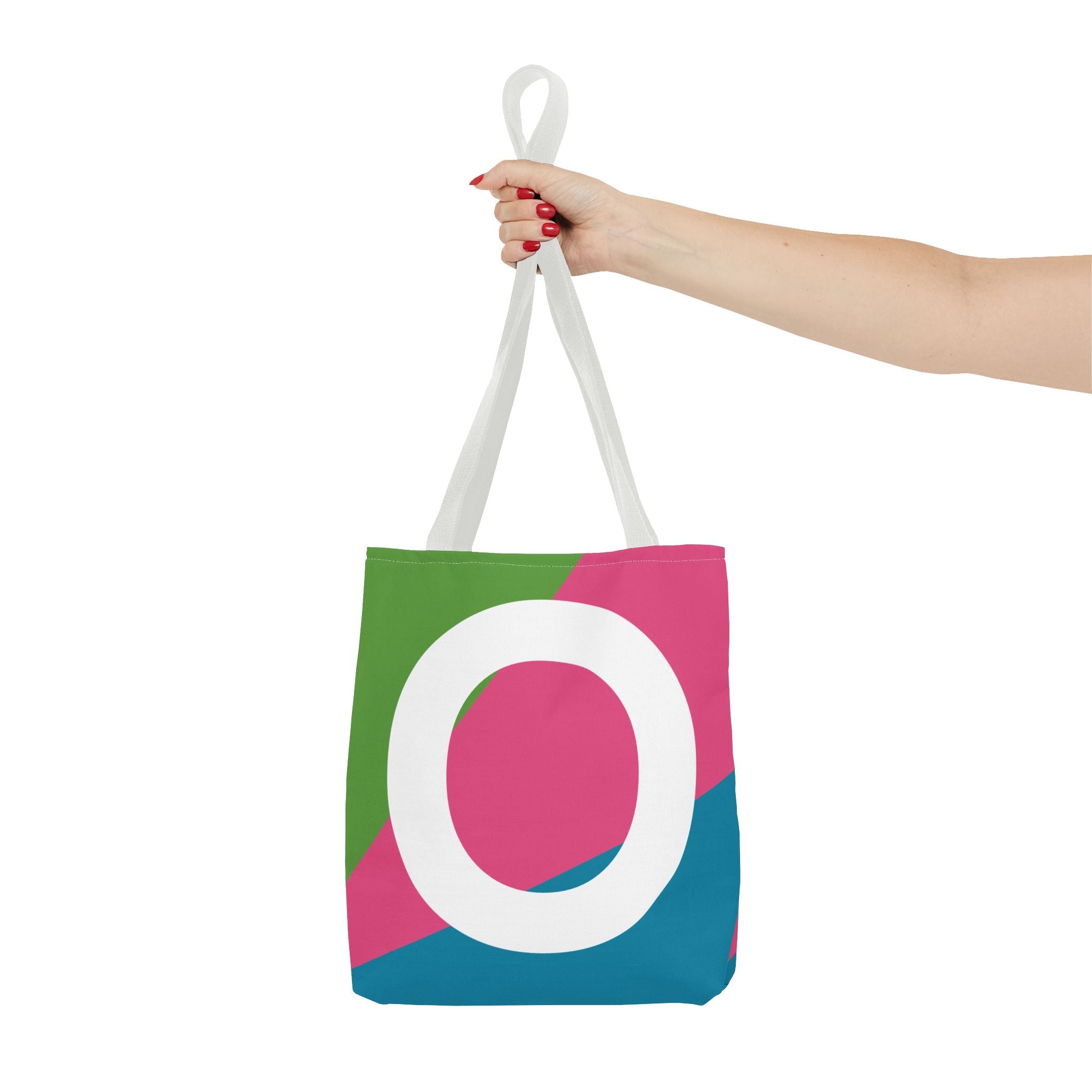 Monogram 'O' Colorblock Tote Bag — Personalized Initial O Shoulder Tote