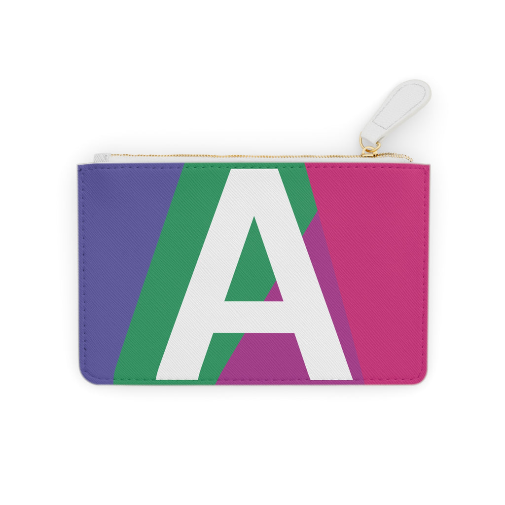 Initial A Mini Clutch — Colorblock Monogram Wristlet Wallet